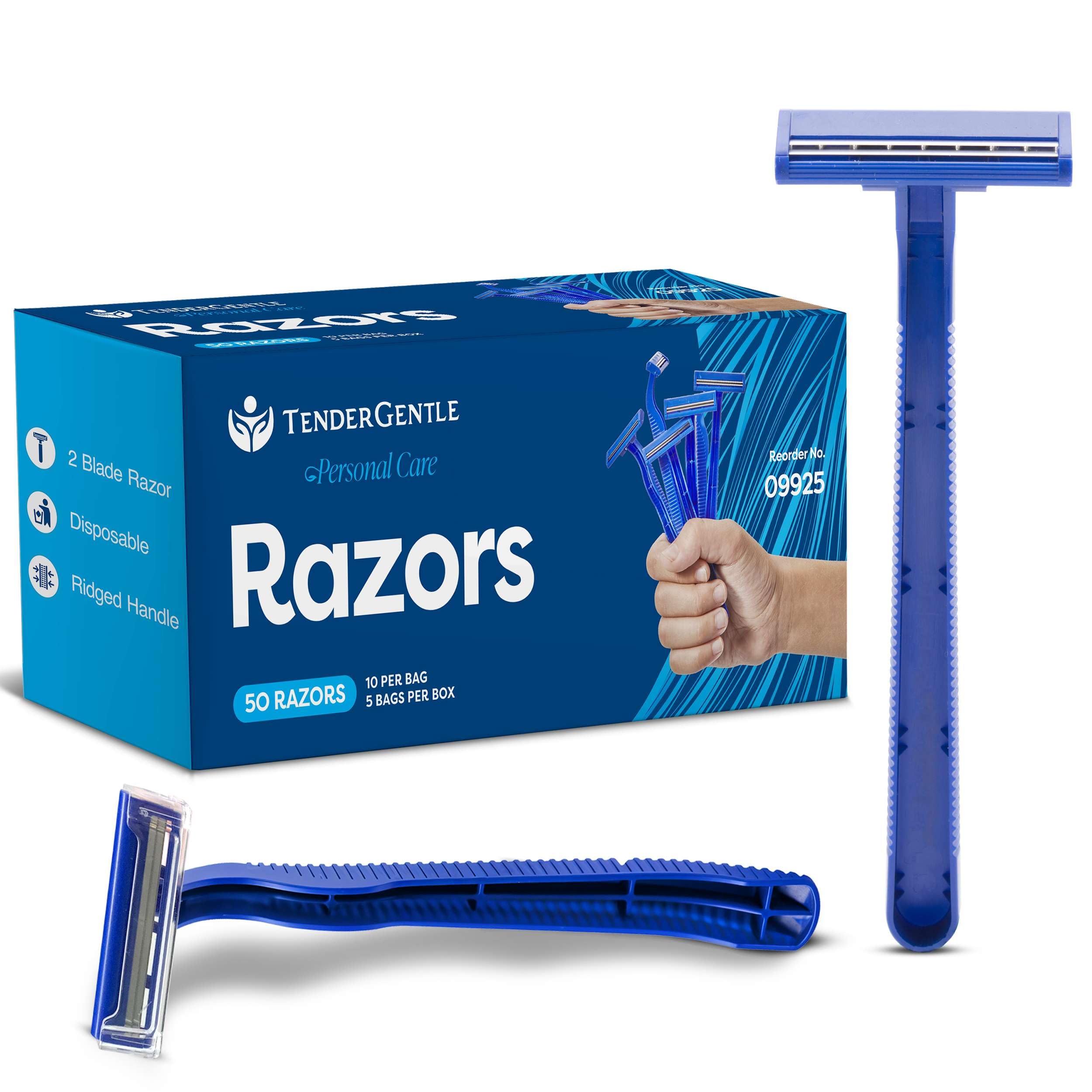50 Pack Disposable Razors for Men & Women - 2 Blade Shavers Bulk - Smooth Shaving, Tattoo Care, Travel & Hospitality Use - Perfect for Home, Salon & Hotel Essentials