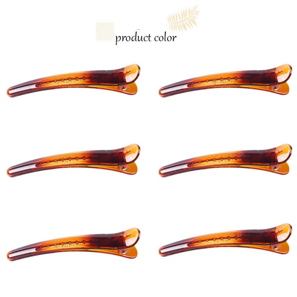 12PCS Brown Plastic Metal Alligator Hair Clips - Professional Salon Hair Barrettes with Non-Slip Duck Bill Teeth (4.9CM) - Perfect for Styling, Curling, and Hair Extensions