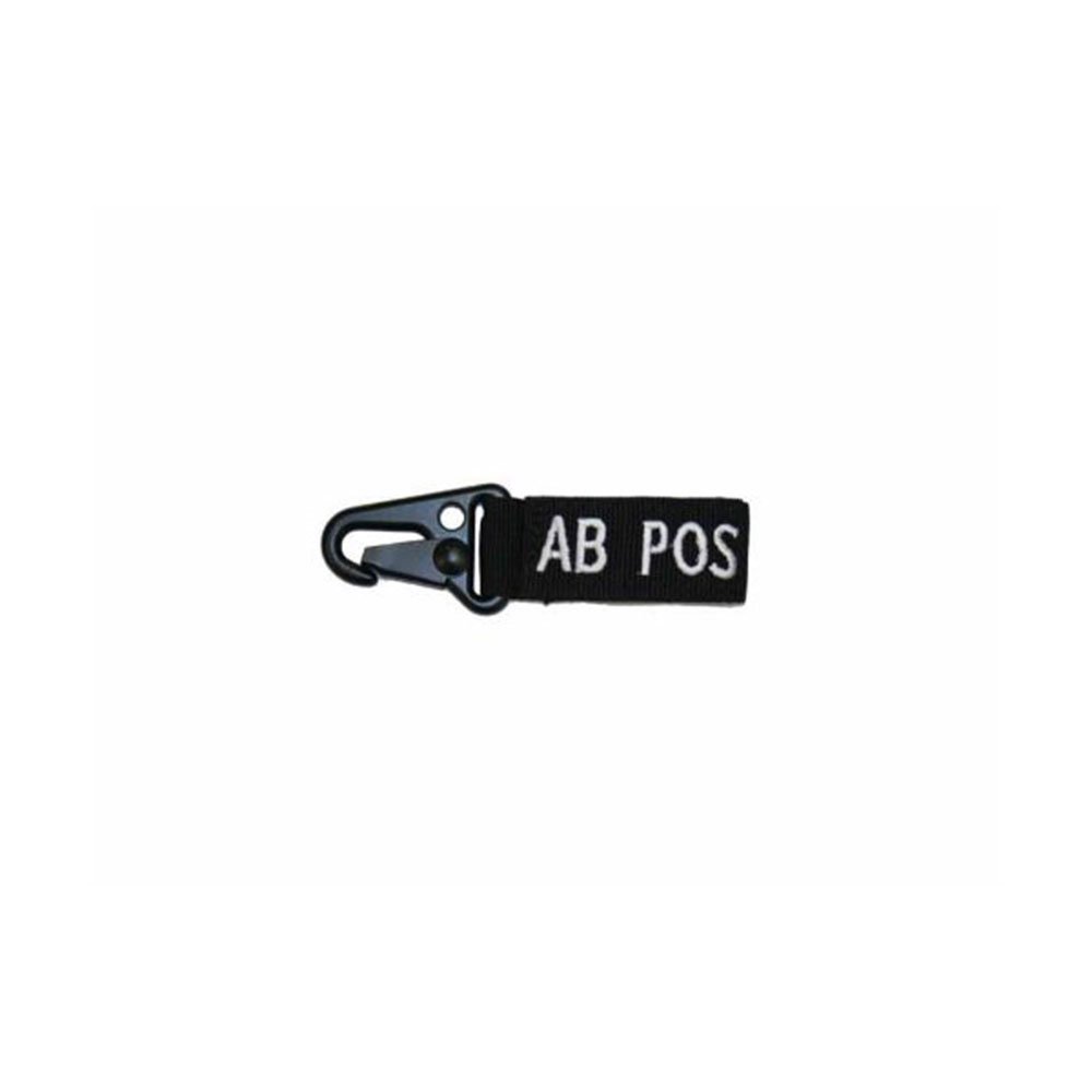Outdoor AB Positive Blood Type Keychain - Durable Black Key Ring for Hiking, Camping & Emergency Identification