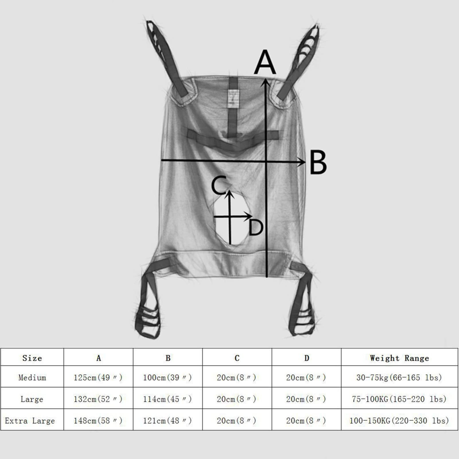 Heavy Duty Patient Lift Sling - 230kg Capacity for Home & Hospital Use