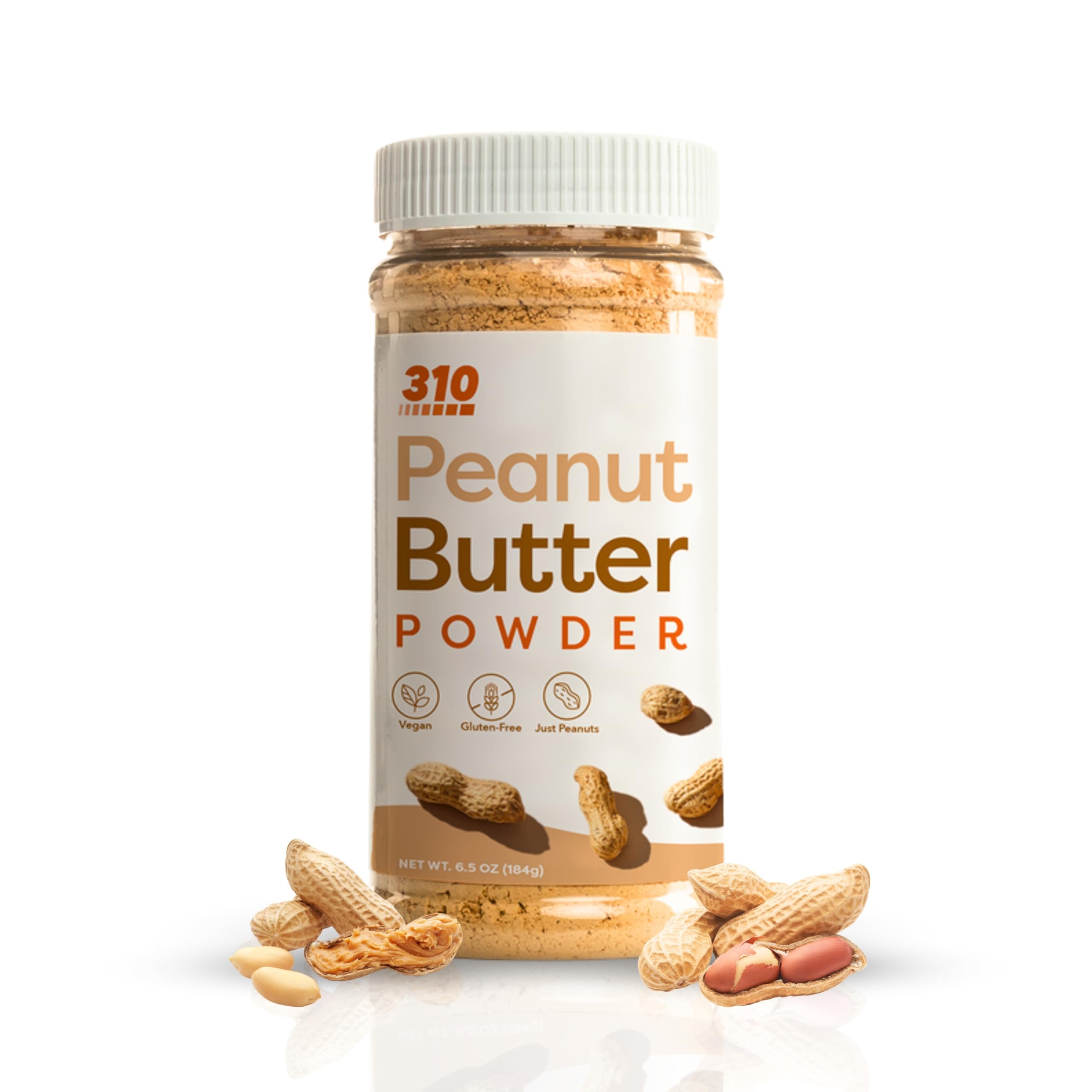 310 Nutrition Powdered Peanut Butter - All Natural, Non-GMO, Gluten-Free Protein Powder (6.5oz) - Perfect for Smoothies, Baking & Healthy Snacks