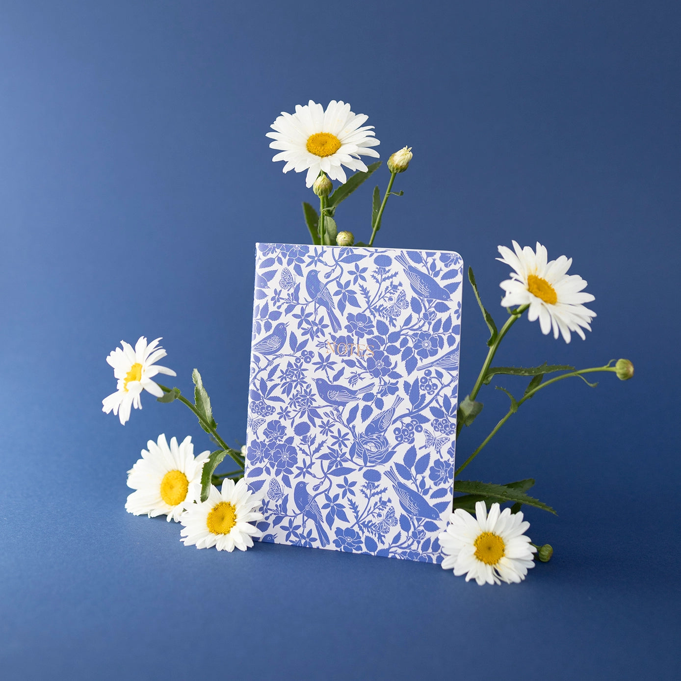 Botanica Paper Co. Softcover Grid Notebook - Blue Birds Design for Journaling, Note Taking & Gift Giving | Aesthetic Stationery for Students, Writers & Office Use