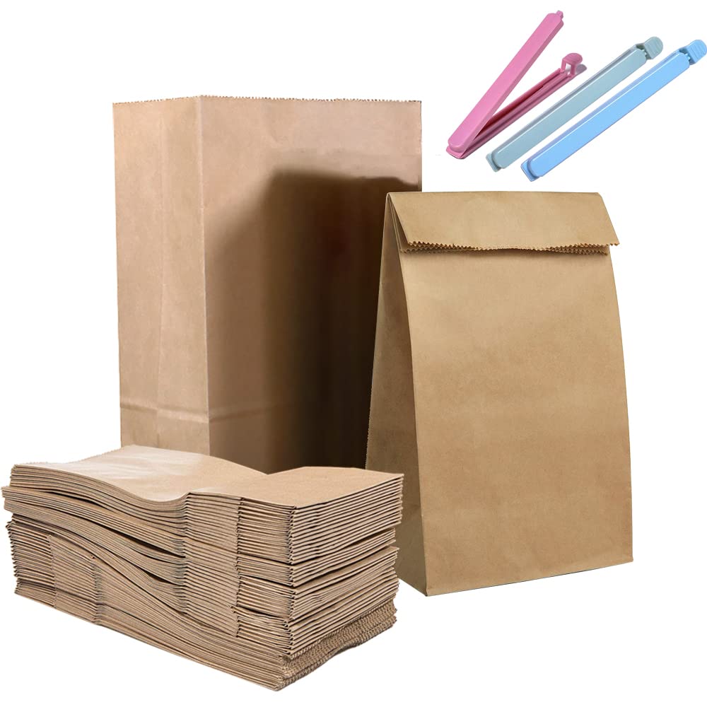 100-Pack Eco-Friendly Brown Kraft Paper Bags for Sandwiches, Lunches & Takeout | Biodegradable Food Bags & Gift Bags | Perfect for Birthday Parties, Weddings, Christmas & Picnics | 0.8 oz Capacity | Sustainable & Versatile Packaging Solution