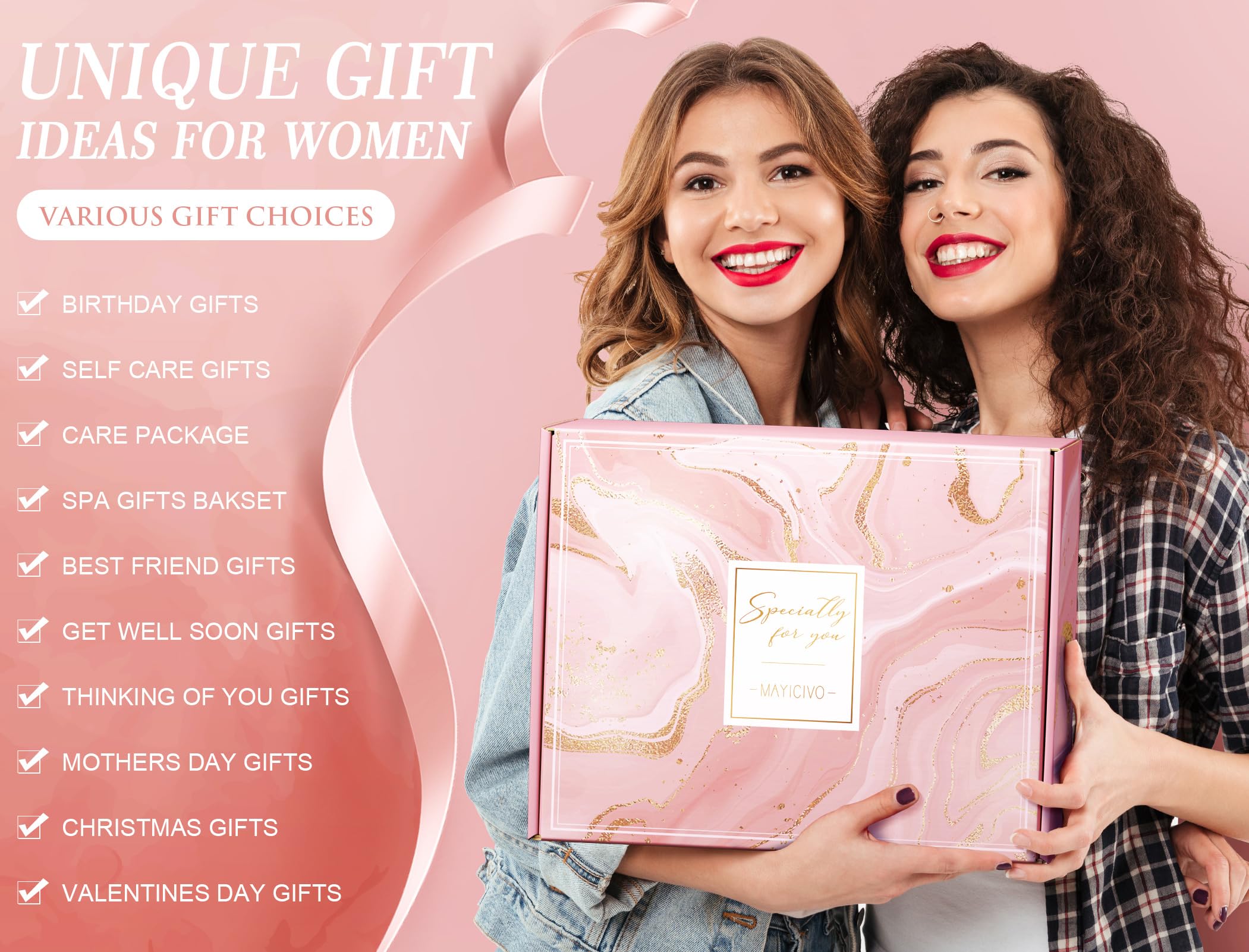 Luxury Rose Relaxing Spa Gift Basket for Women - Self Care, Get Well Soon, Birthday & Mother's Day Gifts with Flannel Blanket | Perfect for Mom, Wife, Sister, Grandma & Friends | Ideal for Relaxation, Recovery & Special Occasions