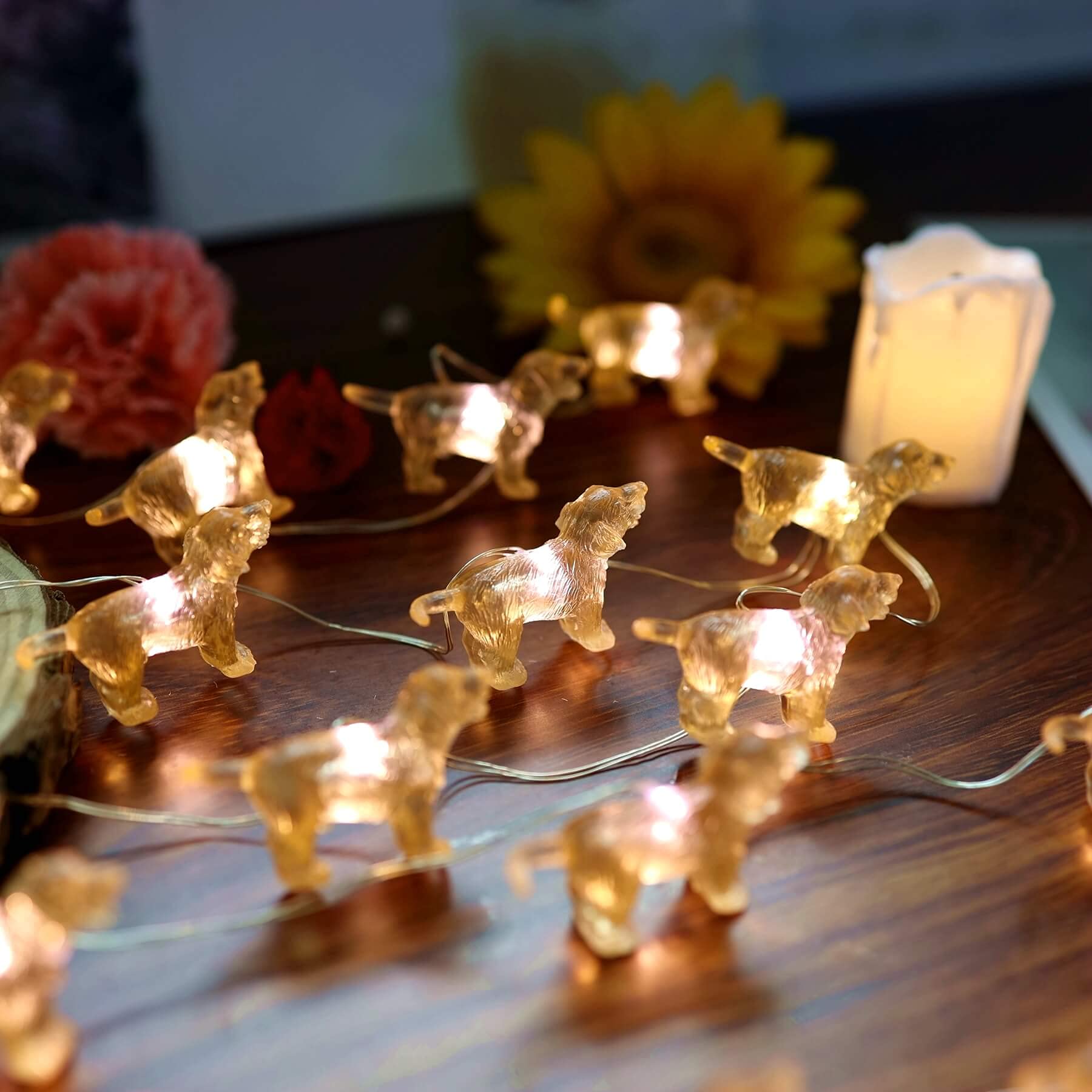 Fairy Labrador String Lights - 20LEDs 8ft Battery Operated Dog Shaped Decorative Lights | Perfect Gift for Dog Lovers, Girls Birthday, Christmas & Thanksgiving Decor | Ideal for Bedroom, Garden, Party and Home Decoration