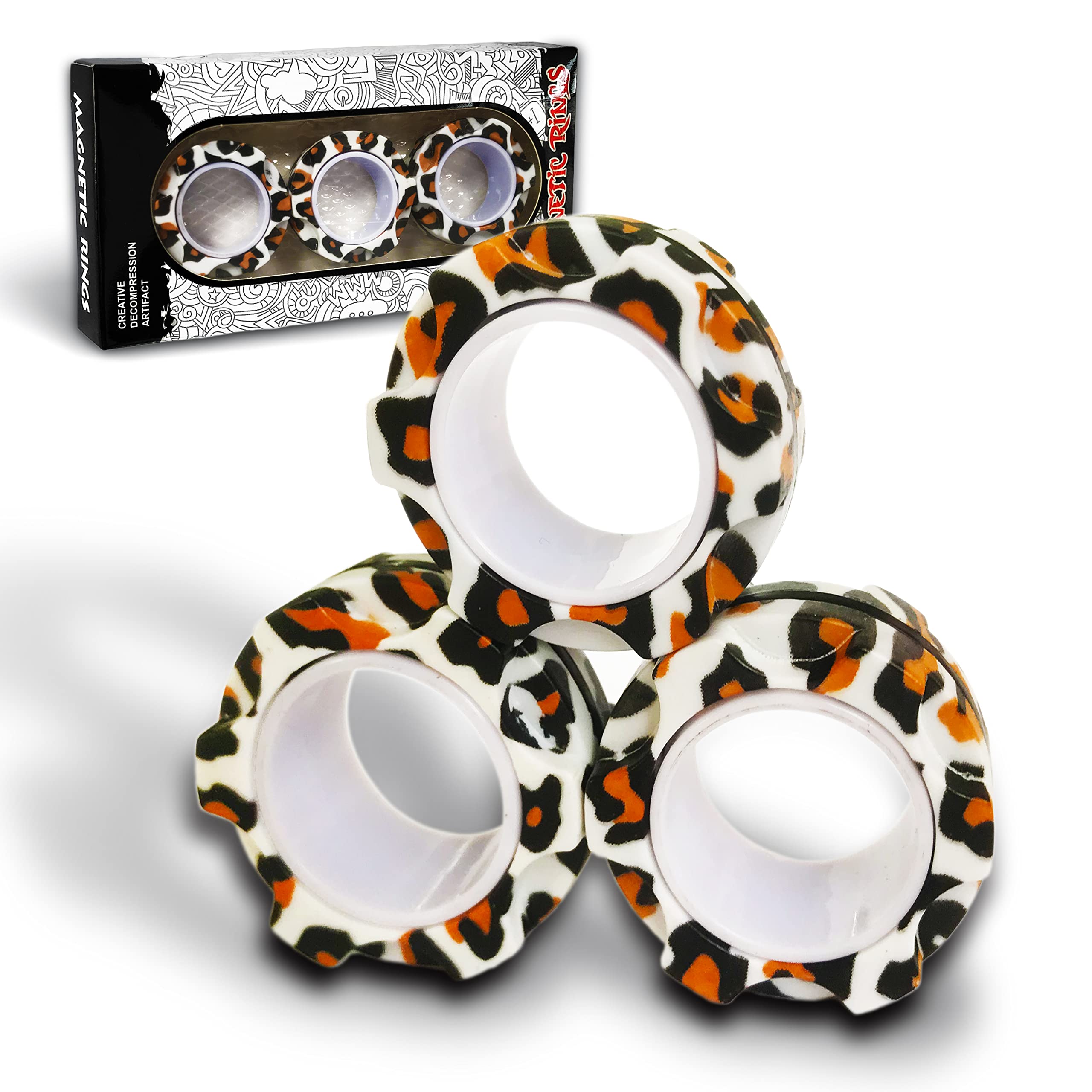 Dr.Kbder Magnetic Fidget Rings - Stress Relief Sensory Toys for ADHD, Anxiety & Focus - Fun Fidget Spinner Magnet Toys for Adults, Kids & Teens (Ages 6-12) - Perfect Birthday Gift for Boys & Girls - Use at Home, Office or School to Improve Concentration & Reduce Stress