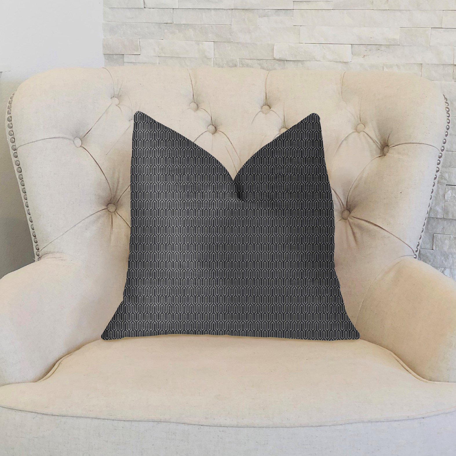 Luxury Floral Throw Pillow 20x30 Inches - Plutus Milan Queen Size Decorative Cushion for Sofa, Bed, Living Room & Home Decor