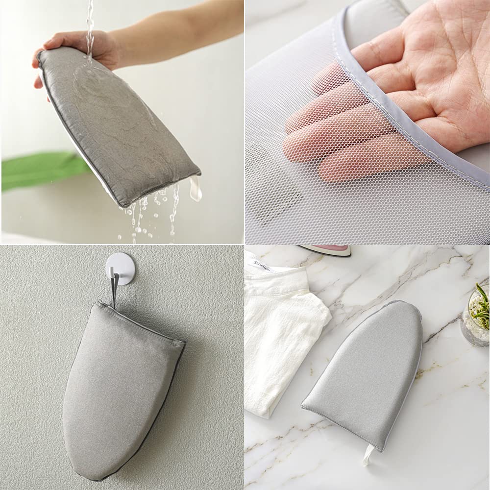 Waterproof Heat Resistant Garment Steamer Gloves - Anti Steam Ironing Mitt for Clothes & Fabric Care | Perfect for Professional Tailors, Home Ironing & DIY Fabric Projects (Gray)