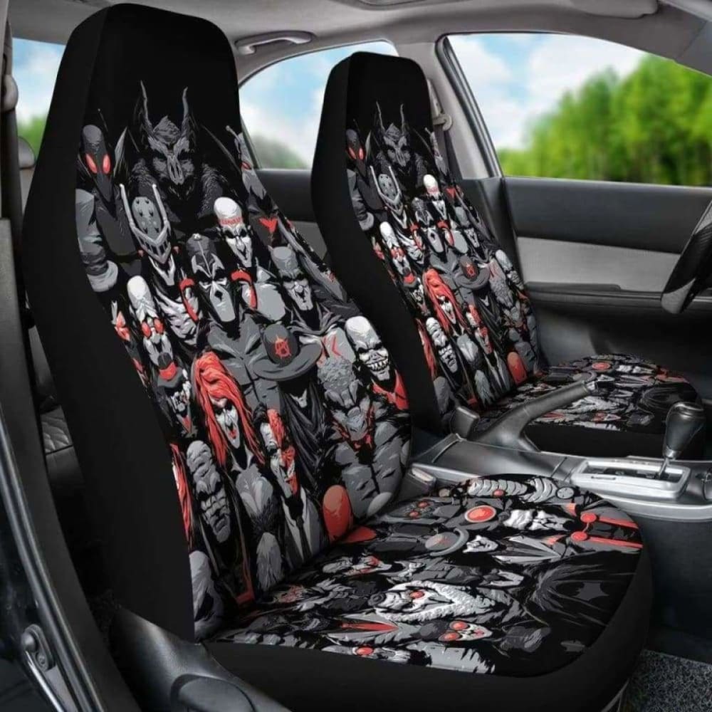 Batman Villains Themed Car Seat Covers - Premium Custom Fit for Cars, Trucks & SUVs - Joker, Riddler & More - Perfect for DC Comics Fans & Superhero Enthusiasts - Great for Cosplay, Comic Con & Themed Car Decor