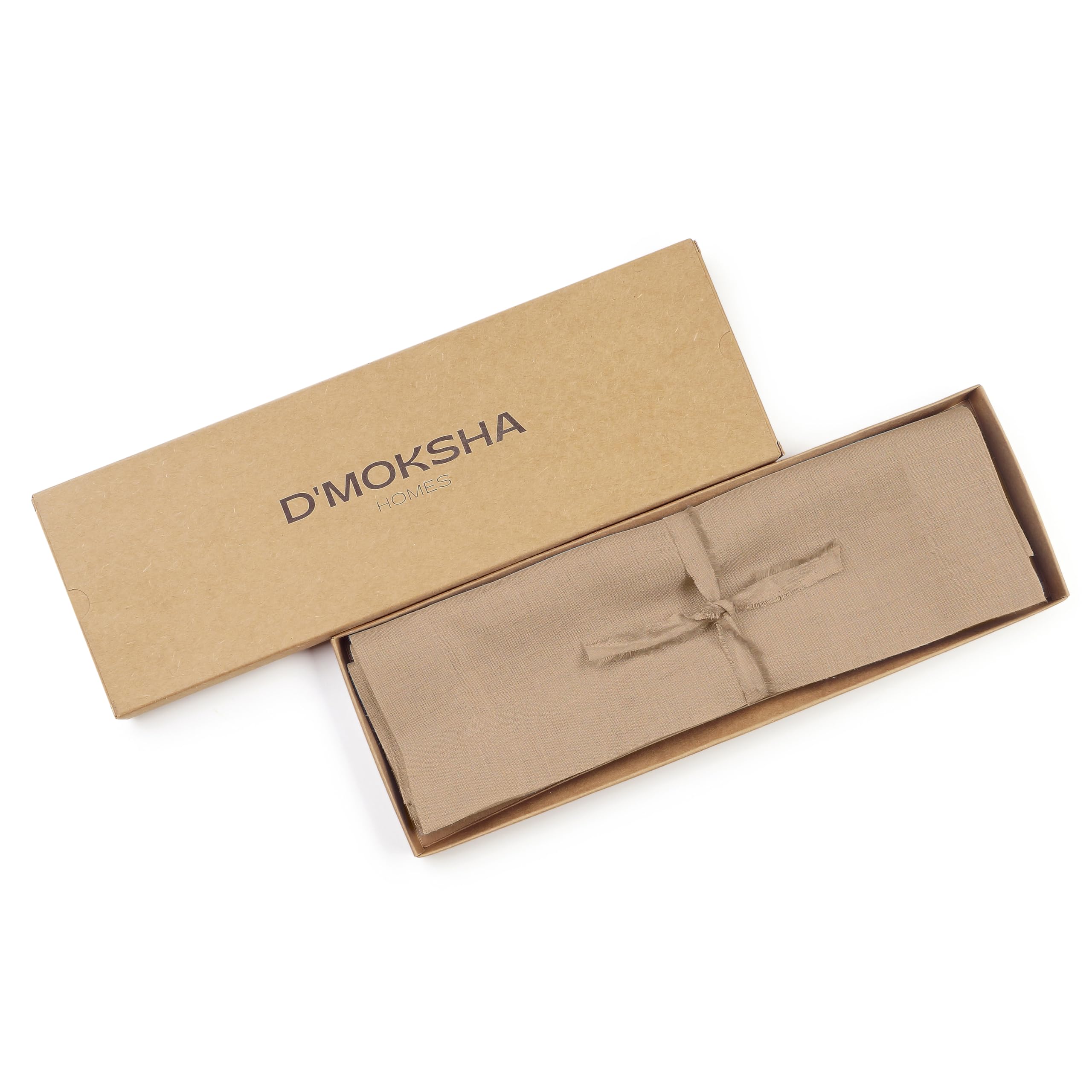D'Moksha Homes 100% Pure Linen Placemats Set of 4 - 14x19 Inch Champagne Beige Table Mats - Washable Linen Placemats for Dining Table, Easter Decor, Kitchen, and Party Settings