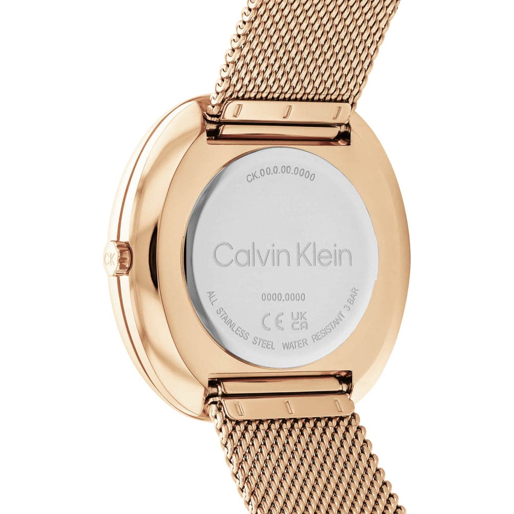 Calvin Klein Women's Rose Gold Dial Watch with Milanese Strap - Model 25200247 | Elegant Fashion Accessory for Everyday Wear, Office & Special Occasions