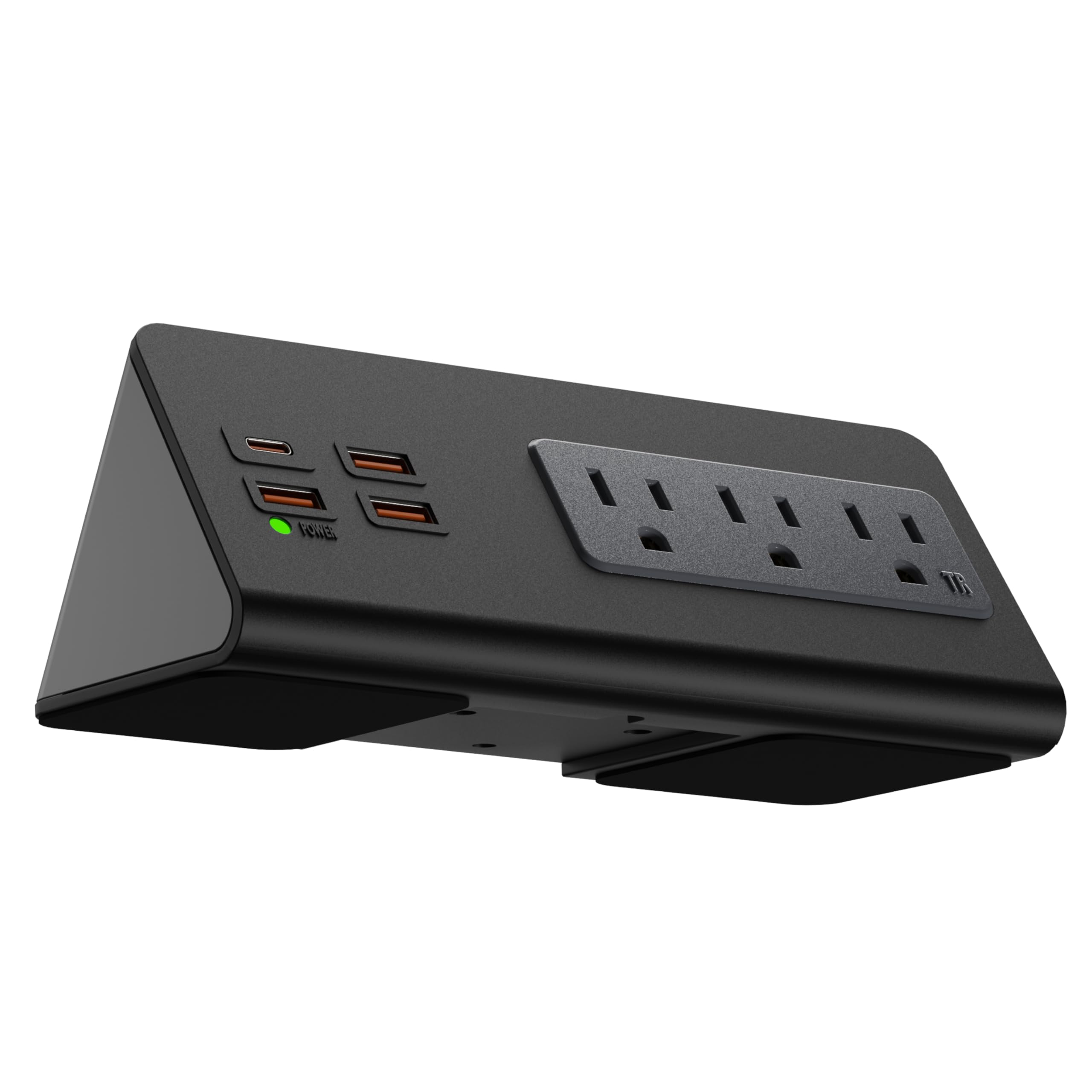 Desk Edge Mount Power Outlets with USB Charge Ports - Space Saving Power Strip for Home Office, Dorm & Workspace - Perfect for Computer Desks, Gaming Setup & Workstations