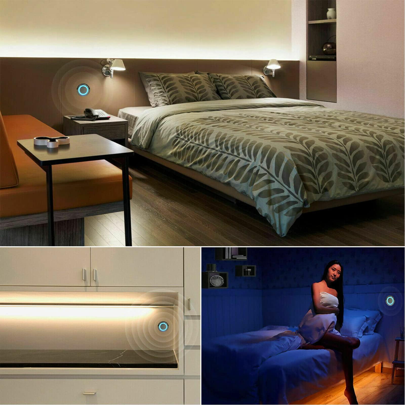 12V 2A Touch Sensor Switch with LED Dimmer - DC Touch Control for LED Strip Lights, DIY Cabinet Lighting, Bedroom Closet, Corridor Lamps (Perfect for Home Decor, Smart Lighting Projects)
