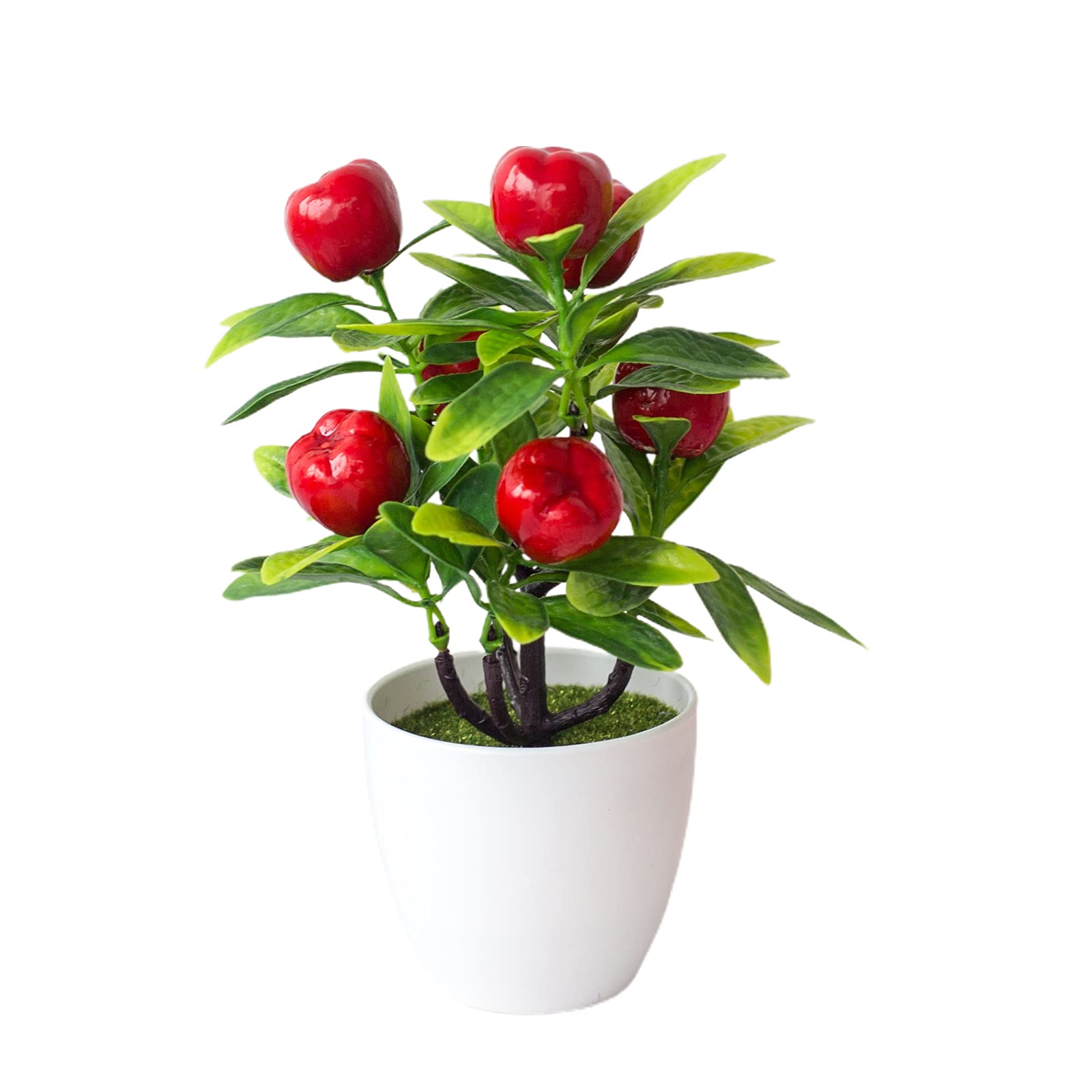 Artificial Apple Tree Potted Plant - Fake Plastic Fruit Tree Bonsai for Home Decor, Party & Living Room Tabletop Decoration | Perfect for Indoor Greenery, Wedding Centerpieces & Office Desk Decor