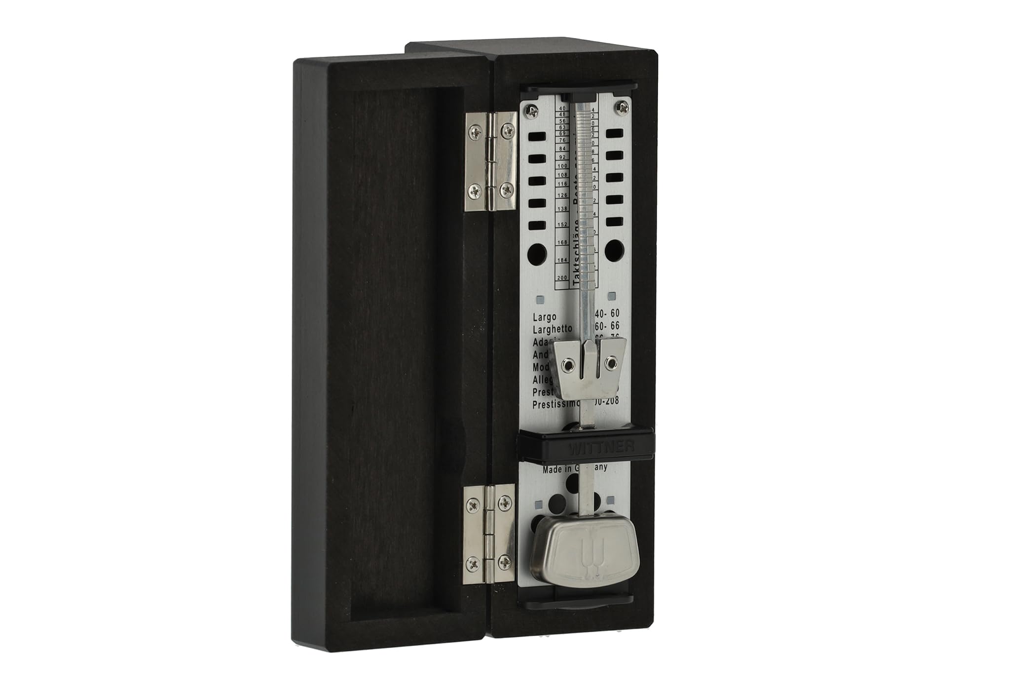 Wittner Taktell Wooden Super-Mini Metronome - Black Matte Wood | Portable Music Practice Tool for Piano, Guitar & Violin Players