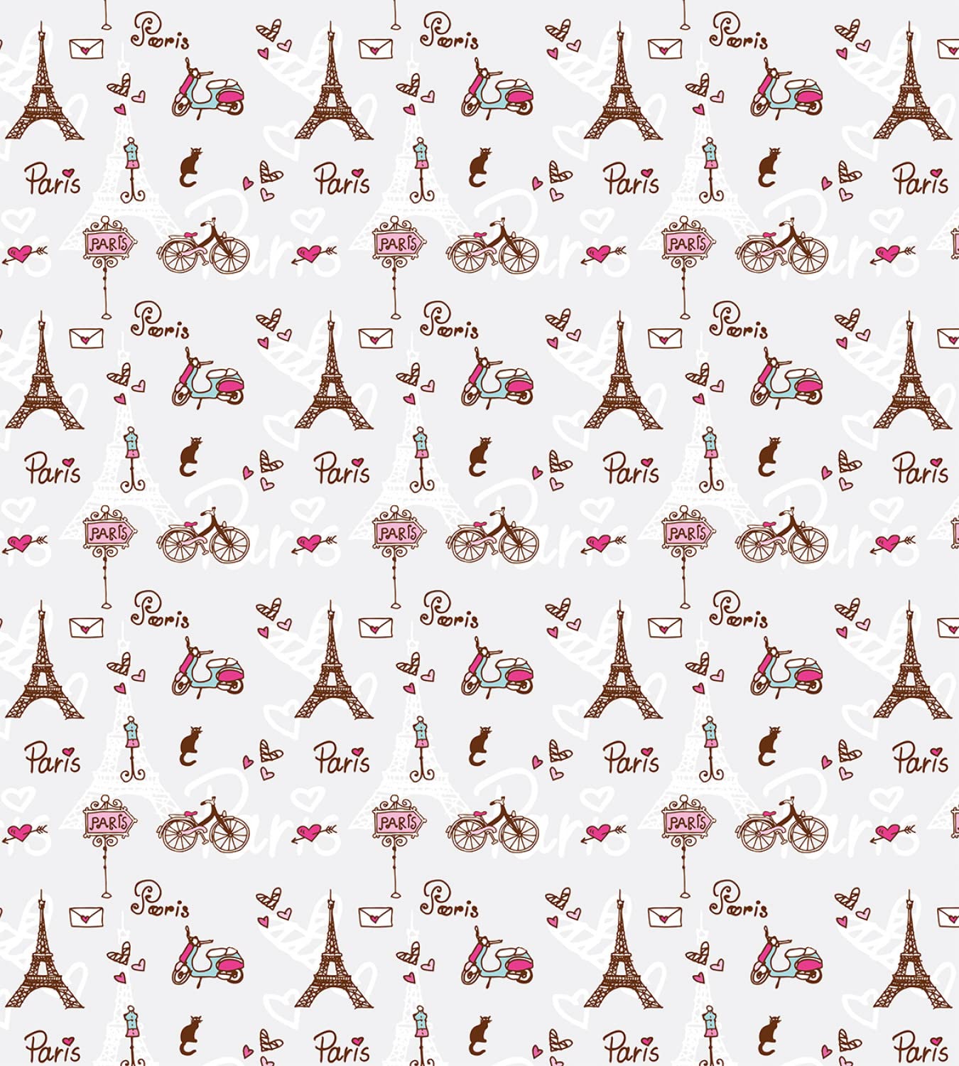 Ambesonne Paris Duvet Cover Set - Romantic Eiffel Tower & Heart Print Bedding, 2-Piece Twin Size in Redwood Pearl Pink | Perfect for Teen Girls' Rooms, Dorm Decor & Paris-Themed Bedrooms
