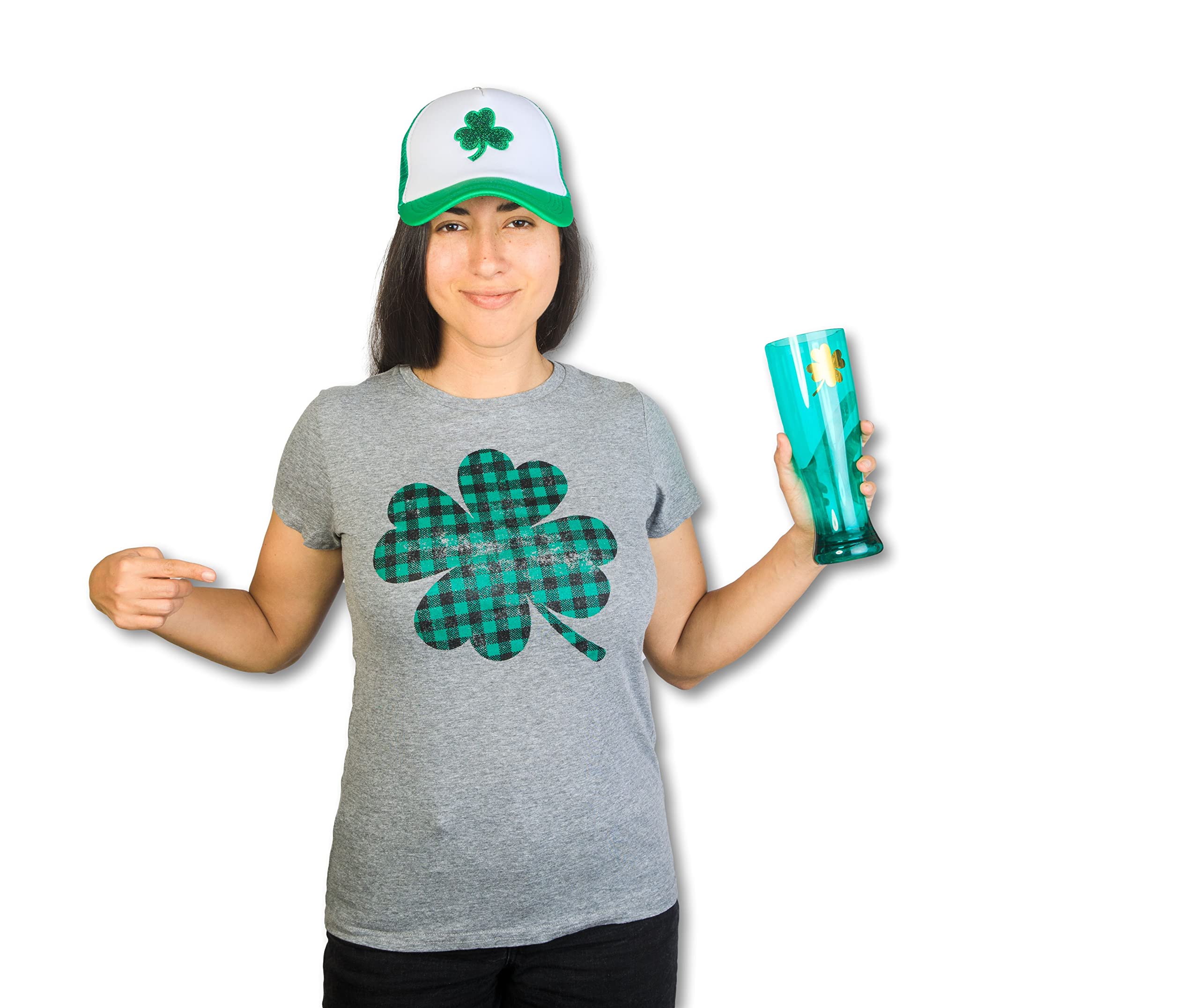Funny Women's Saint Patrick's Day T-Shirts with Clover Graphic - Perfect for Shenanigans & Irish-Themed Parties