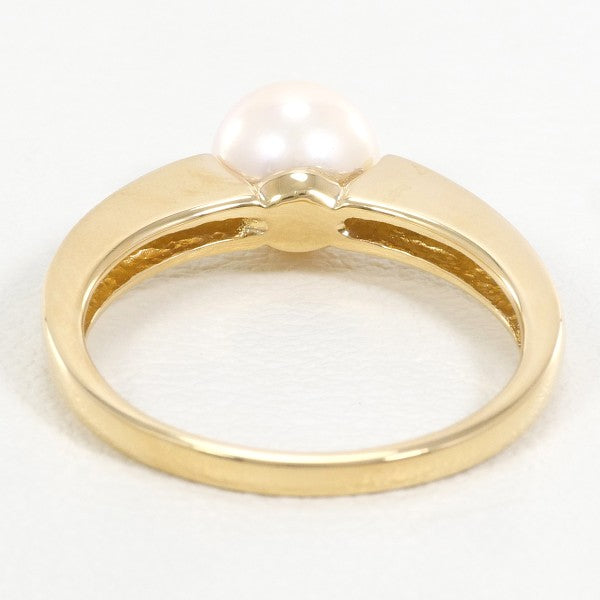 18K Yellow Gold Pearl Diamond Ring for Women - Elegant Bridal, Engagement & Anniversary Jewelry Gift - Perfect for Weddings, Parties & Special Occasions