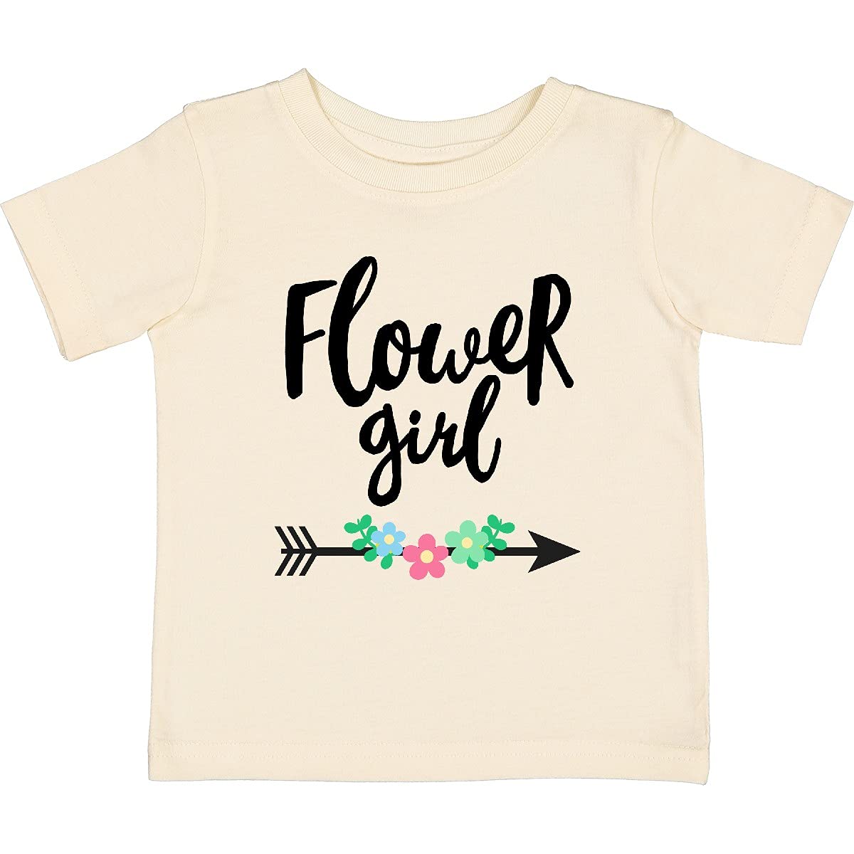 Inktastic Flower Girl with Arrow and Flowers Toddler T-Shirt - Cute Toddler Graphic Tee for Girls - Perfect for Birthday Parties, Playdates & Everyday Wear