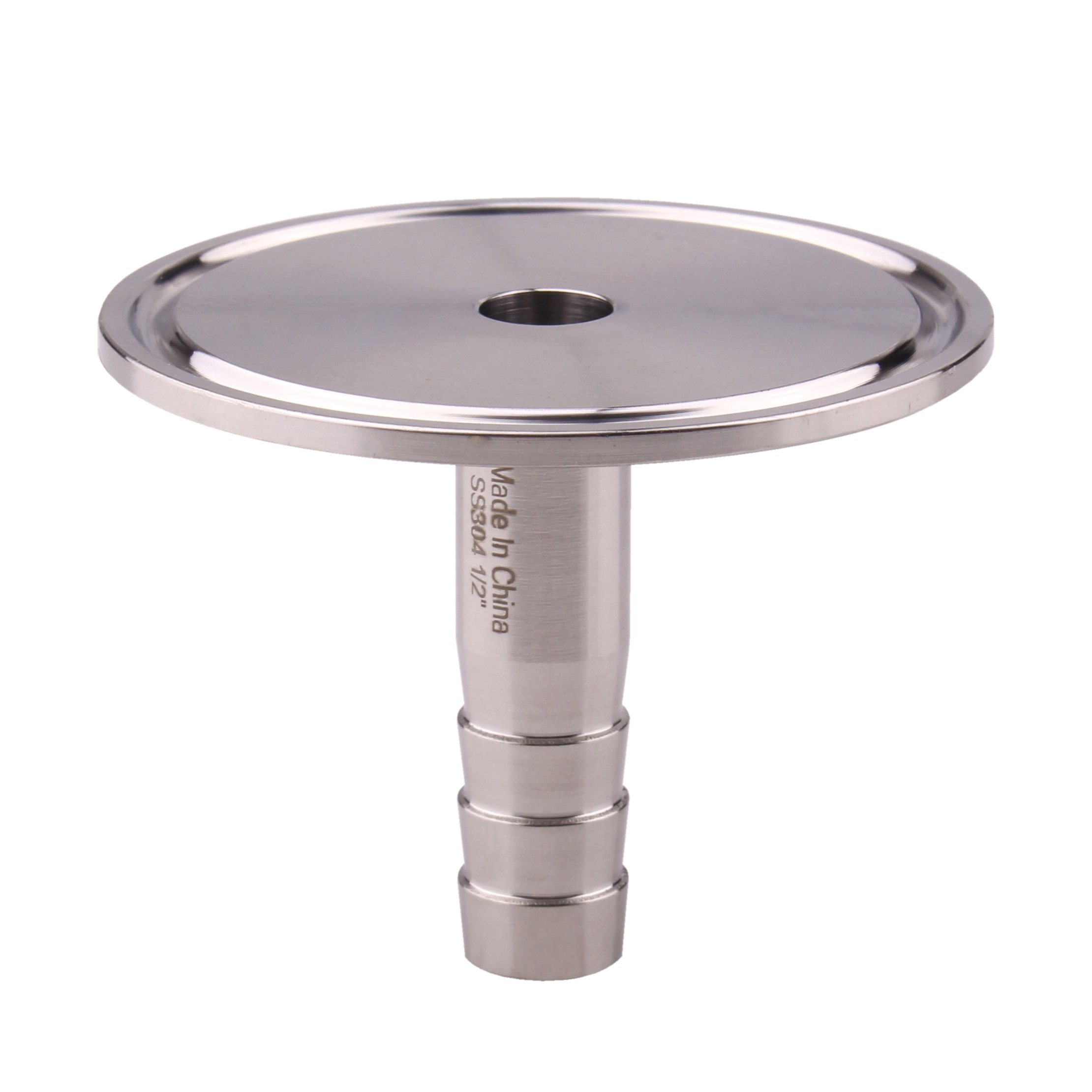 DERNORD 2 Inch Tri Clamp to 0.5 Inch Hose Barb Adapter - 304 Stainless Steel Sanitary Pipe Fitting (1/2