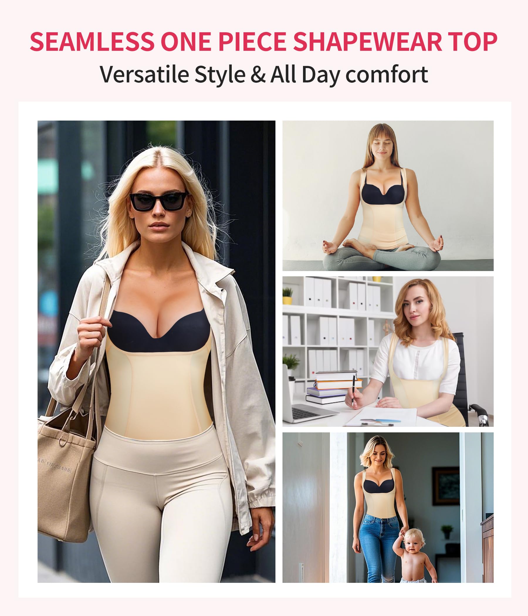 Gotoly Women's Waist Cincher - Tummy Control Shapewear for Women, Slimming Compression Vest, Invisible Body Shaper for Everyday Wear, Workout & Special Occasions