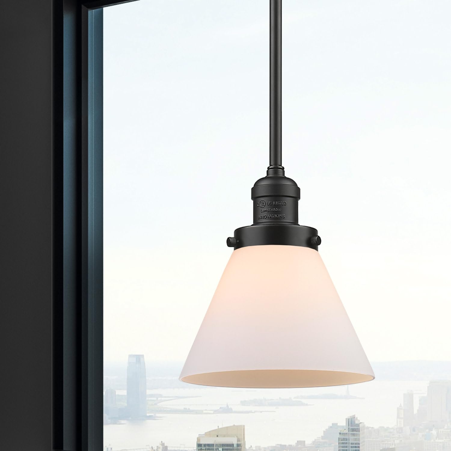Innovations Lighting 201S-OB-G43 Mini Pendant Light Fixture - Oil Rubbed Bronze Finish, Single Bulb Hanging Light for Kitchen Island, Dining Room, or Entryway