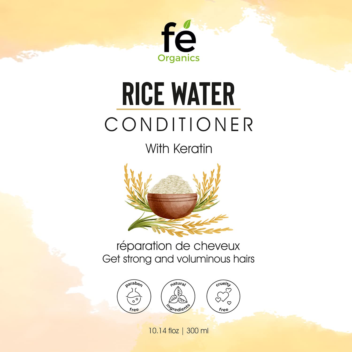 Fe Organics Rice Hair Care Combo - Shampoo, Conditioner & Hair Oil Travel Set (60ml Each) | Sulfate-Free & Natural Ingredients for Dry, Damaged Hair | Perfect for Vacation, Gym & On-the-Go Haircare