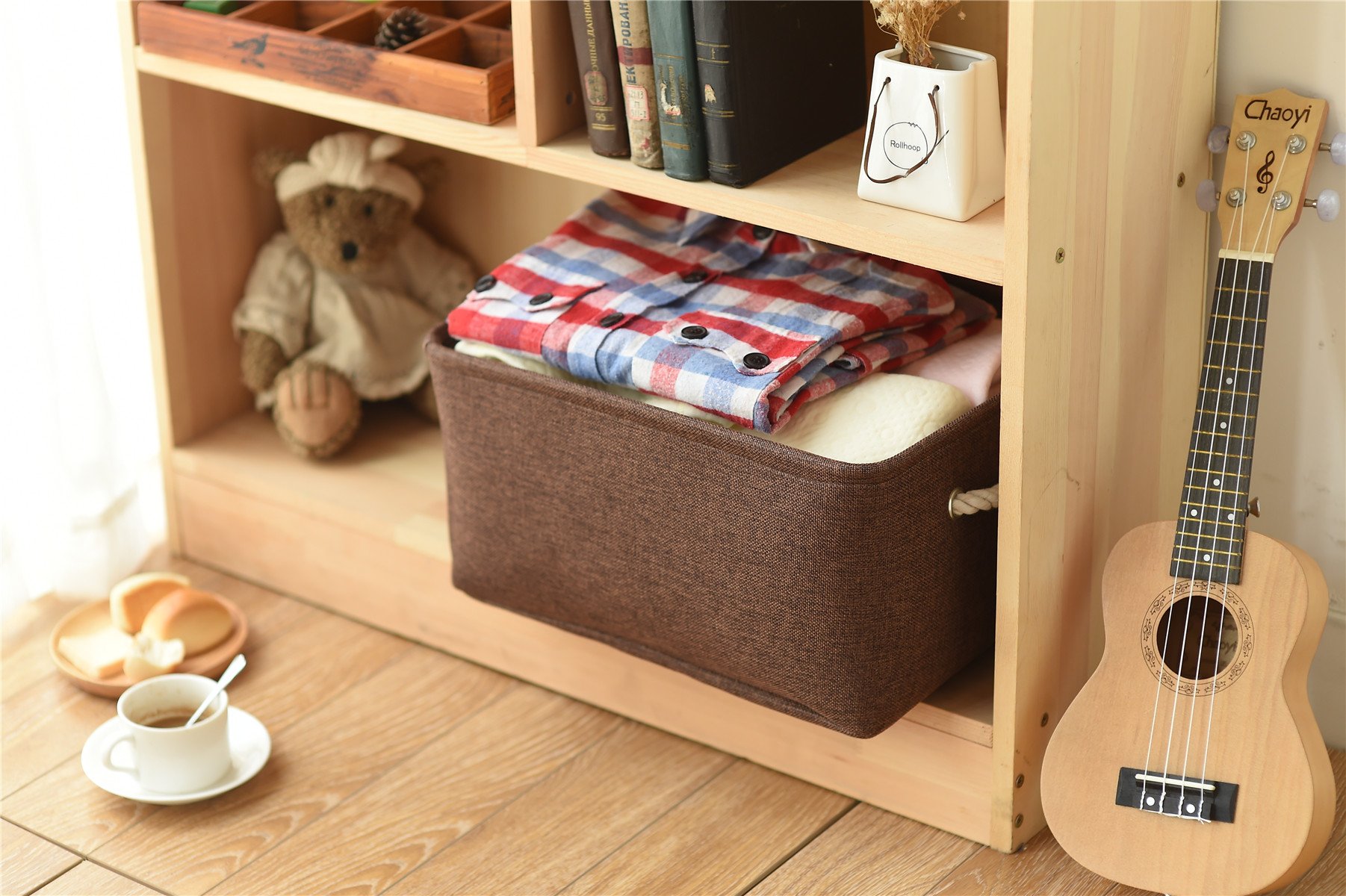 TheWarmHome Large Rectangular Fabric Storage Bin with Handles - 15