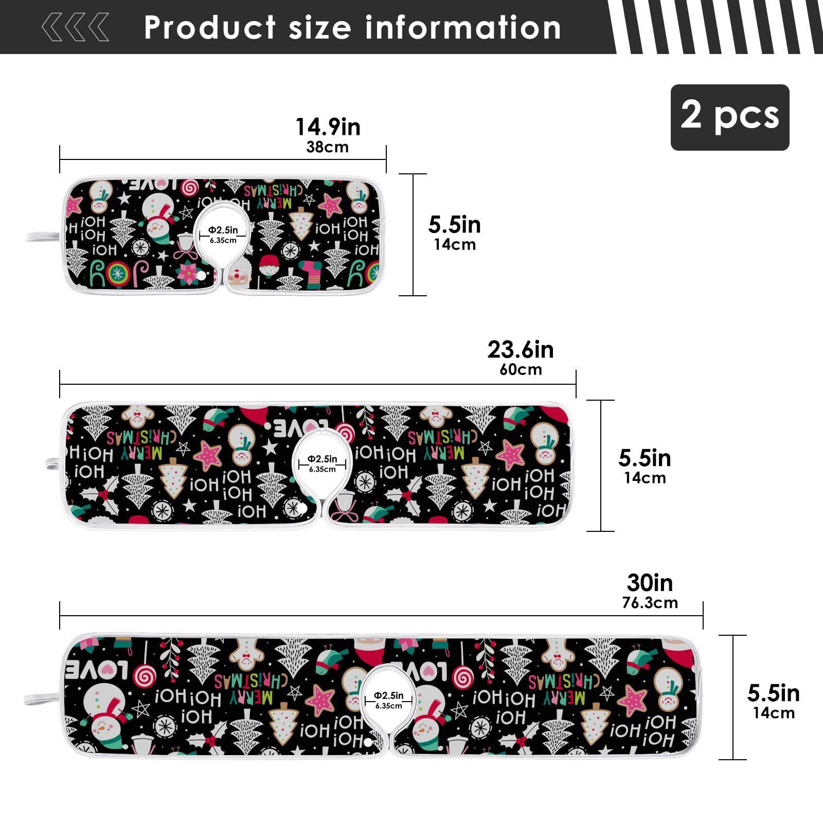 2 Pack Christmas Themed Sink Splash Guard - Santa Claus Kitchen Faucet Mat, Absorbent Drip Catcher & Drying Mat for Farmhouse, Bathroom, Bar - Perfect for Holiday Parties & Festive Kitchen Decor