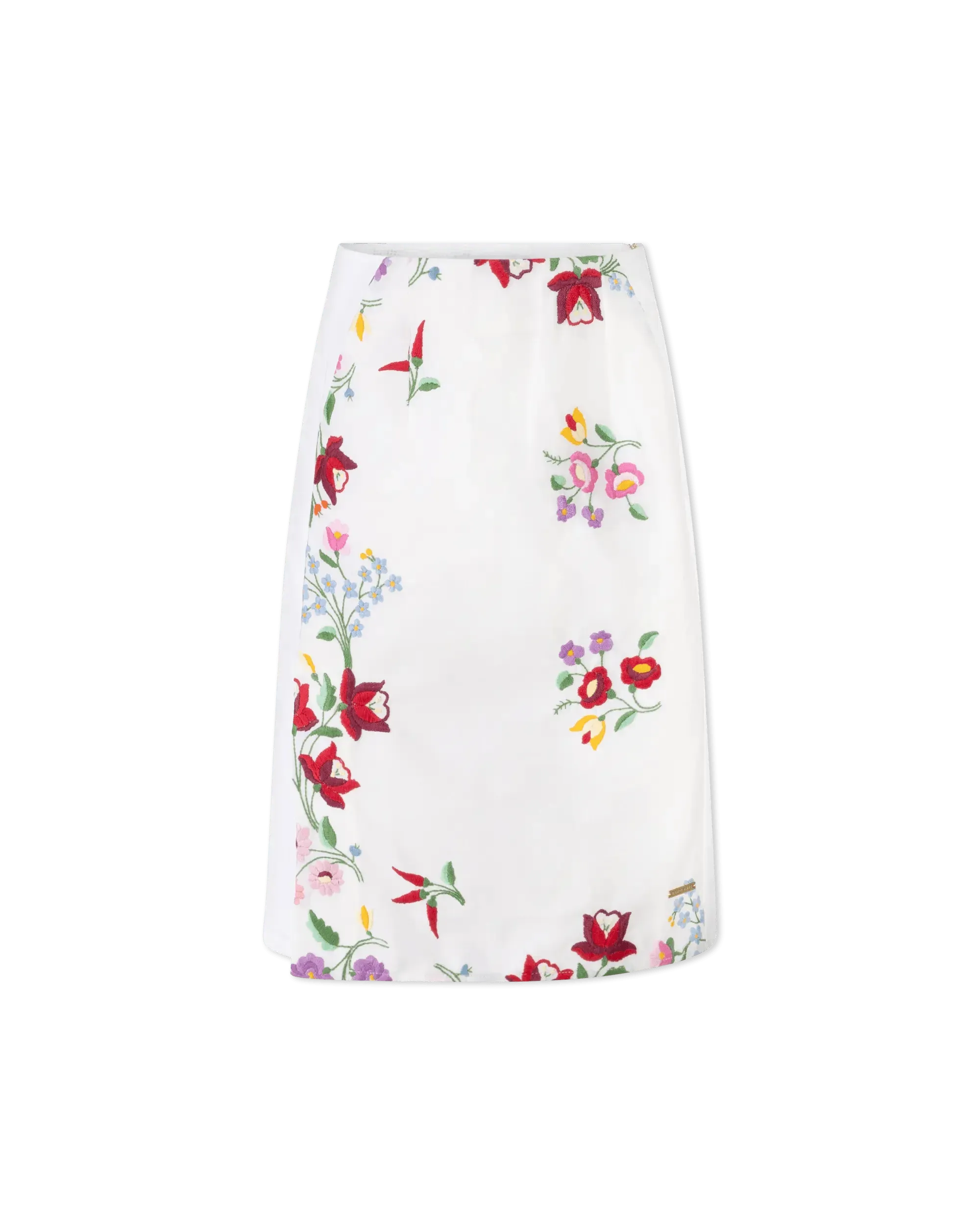 Embroidered Linen Slit Skirt for Women - Boho Summer Maxi Skirt with High Side Slit | Perfect for Beach Vacations, Music Festivals & Date Nights