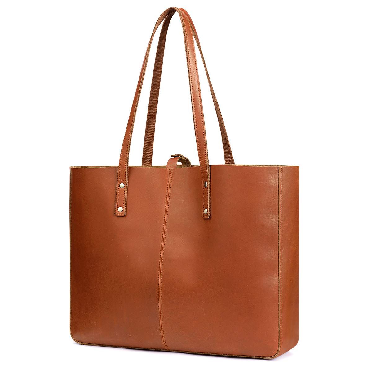**S-ZONE Genuine Leather Shoulder Tote Bag for Women - Large Work Purse, Durable & Stylish Handbag for Office, Travel & Everyday Use**