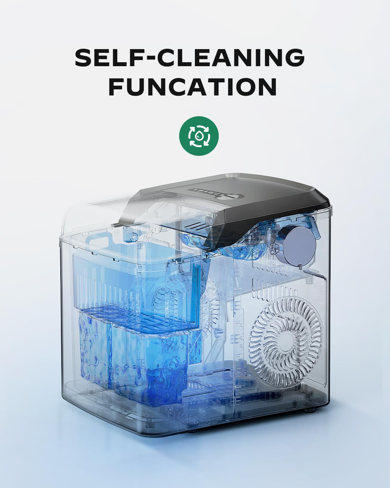 Silonn Portable Countertop Ice Maker Machine - Fast 6-Minute Ice, 26lbs Daily, Self-Cleaning, 2 Ice Size Options for Home Kitchen Office RV Camping & Outdoor Parties (Black)
