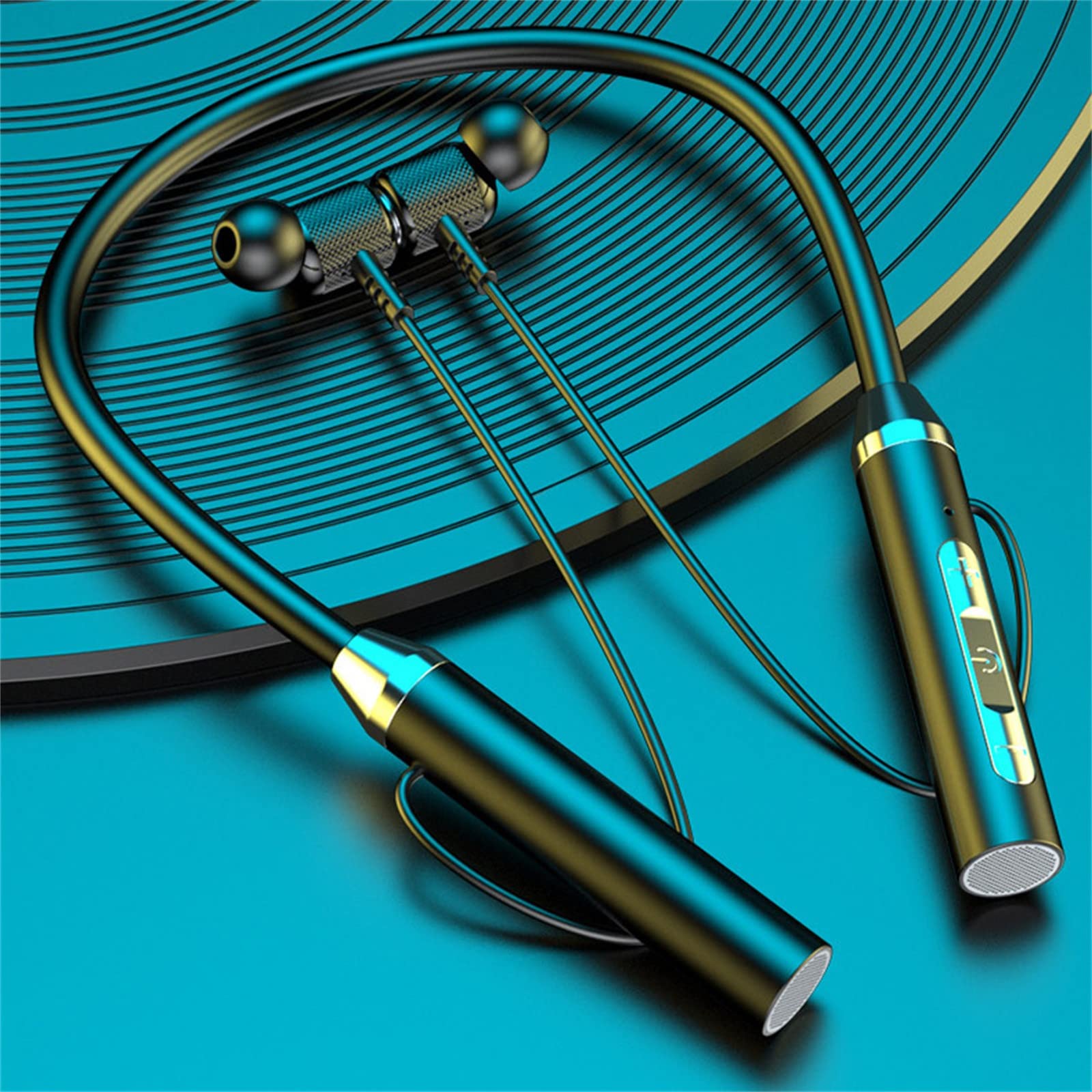Wireless Bluetooth 5.0 Neckband Headphones with Halter Neck Design - Lightweight Stereo In-Ear Earbuds for Sports, Running, Gym, Home & Office Use - Comfortable Multi-Function Headset for Workouts, Commuting & Daily Activities