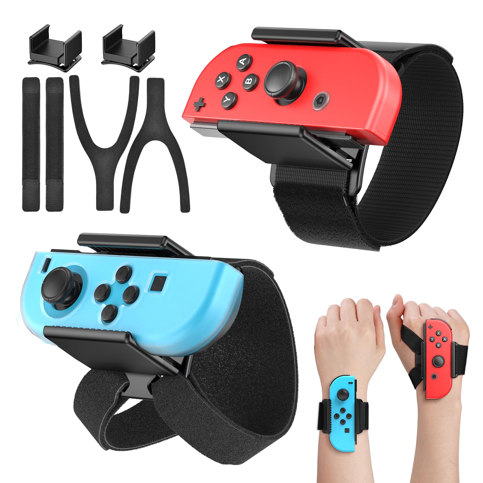 6 in 1 Wrist Strap for Just Dance 2025 & Nintendo Switch Sports - Upgraded Case-Friendly Hand Band for Zumba Burn It Up - Adjustable Joypad Controller for Nintendo Switch & OLED - Comfortable Wristband for Kids & Adults - Perfect for Dance Games, Fitness Workouts & Family Gaming Fun