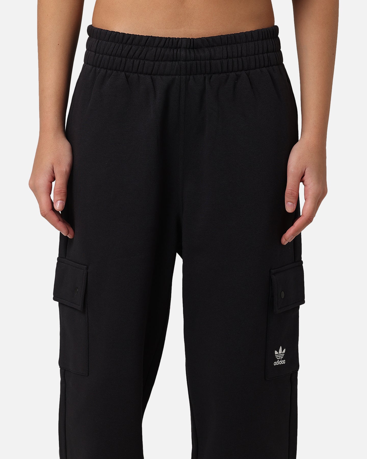 Adidas Women's Fleece Cargo Jogger Pants - Black | Comfortable Athletic Lounge Pants for Running, Yoga & Casual Wear