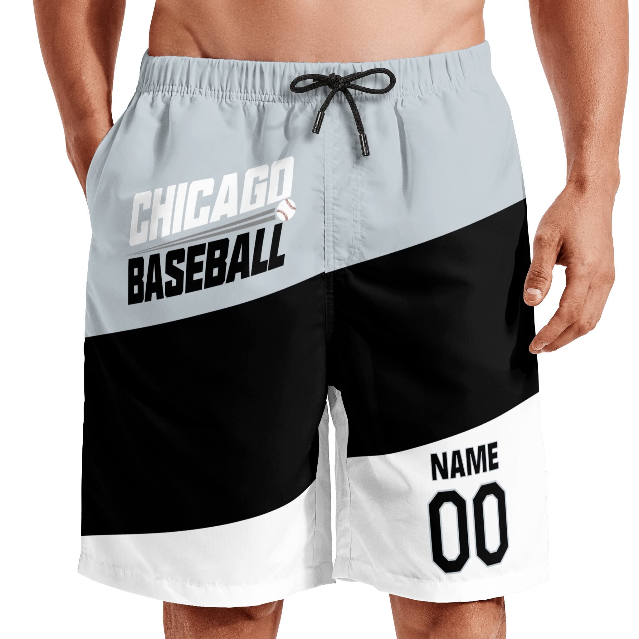Custom Men's Quick Dry Beach Shorts - Personalized with Any Name & Number - Perfect for Swimming, Surfing, and Summer Activities