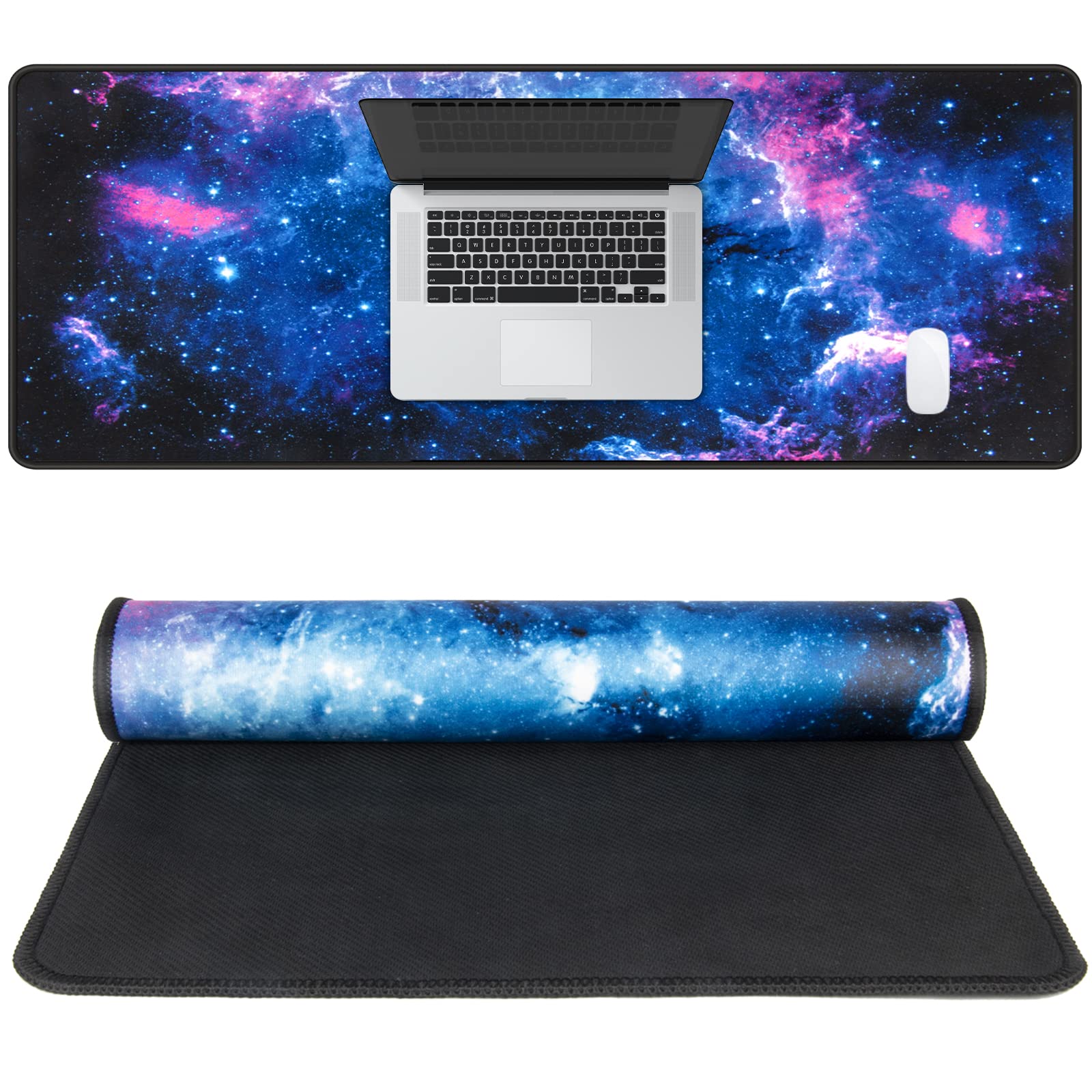ETZ Large Gaming Mouse Pad 31.5 x 11.8 Inches - Non-Slip Rubber Base, Stitched Edges, Waterproof Desk Mat for PC, Laptop, Office & Home Use - Perfect for Gaming, Work, and Study