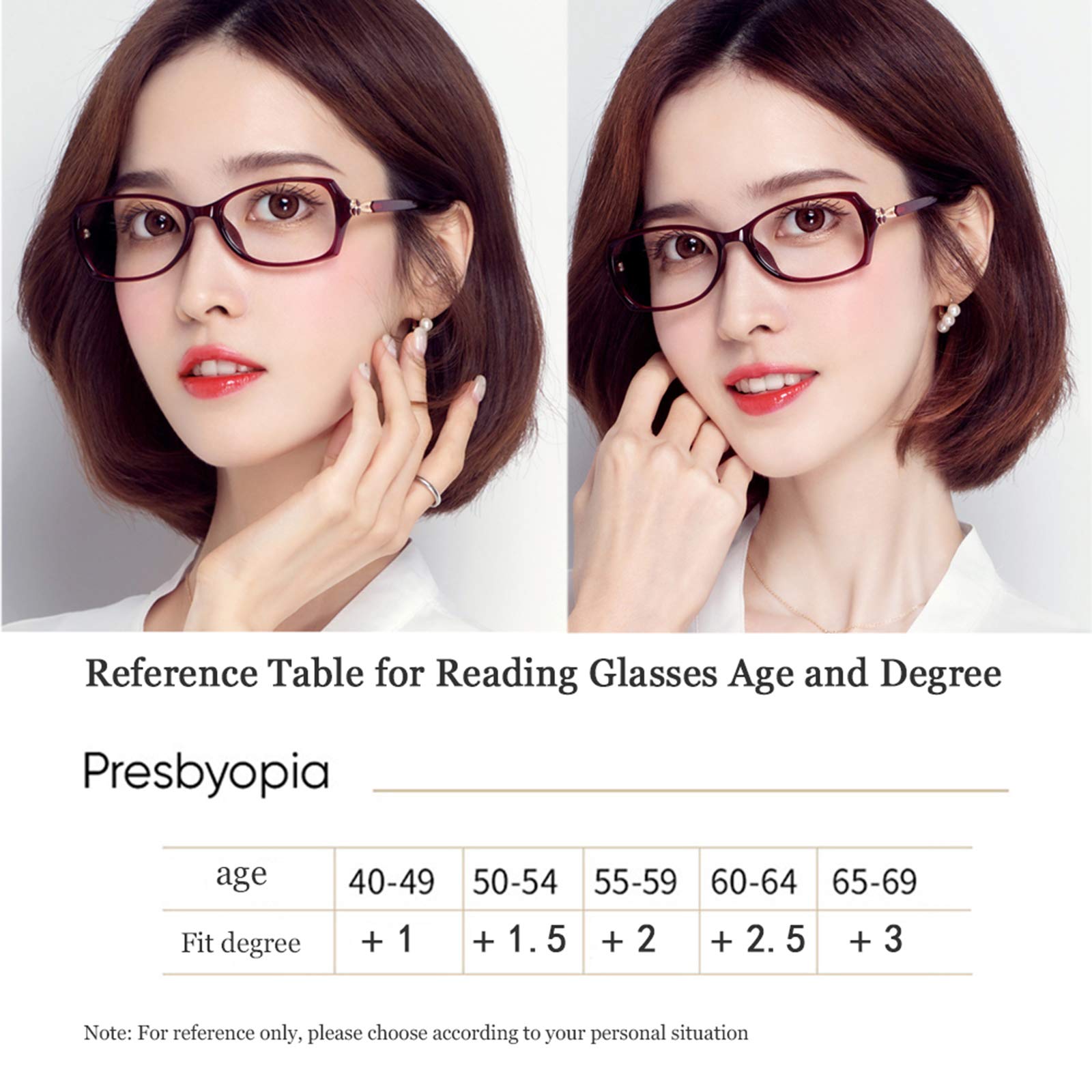 Smart Distance Reading Glasses with UV Protection & Anti-Reflection - Anti-Fatigue Computer Glasses for Women, Lightweight & Stylish +3.0 Magnification (Red) - Perfect for Office Work, Screen Time & Reading