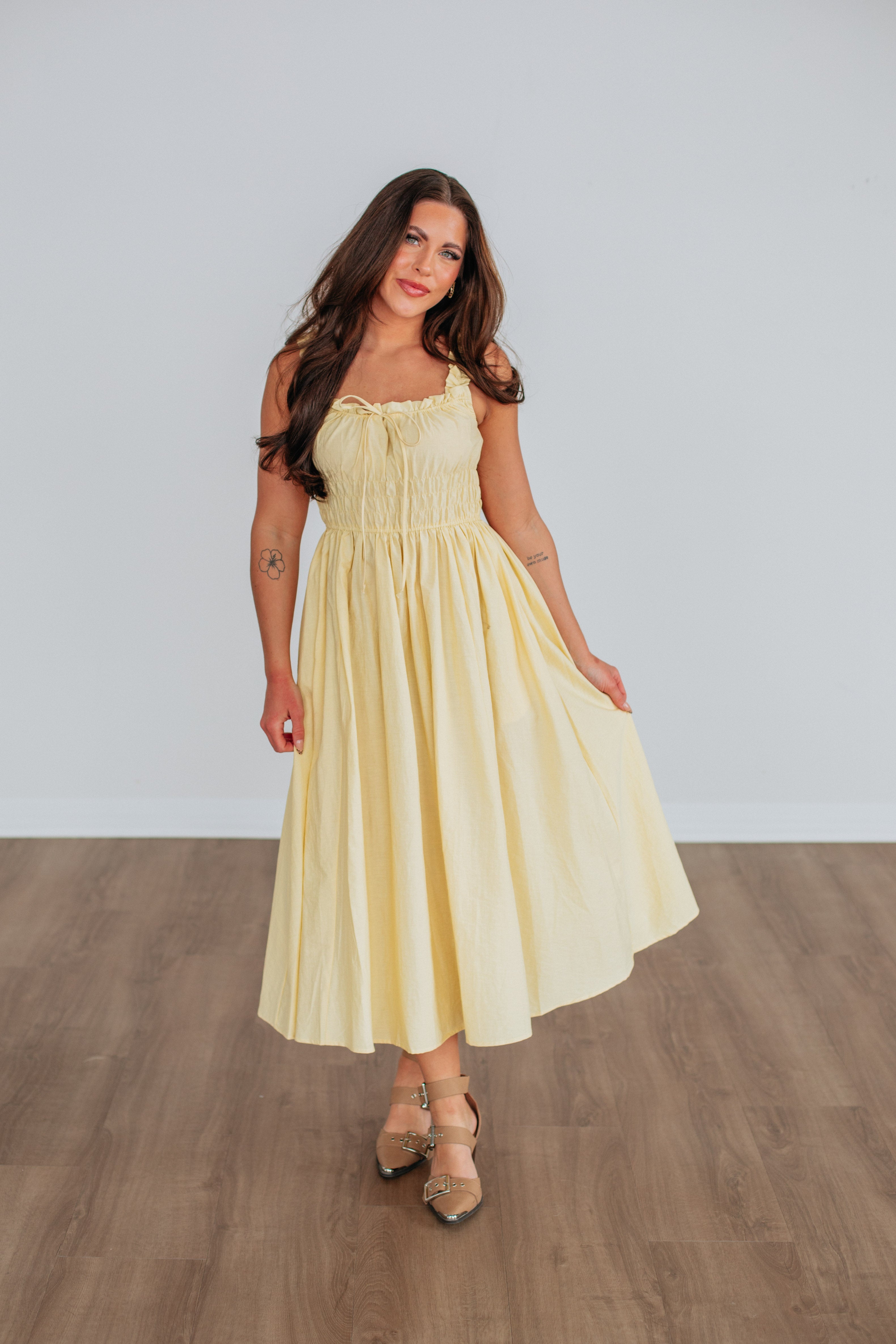 Daphne Dress for Women - Elegant Flowy Midi Dress with Floral Print | Perfect for Summer, Weddings & Casual Outings