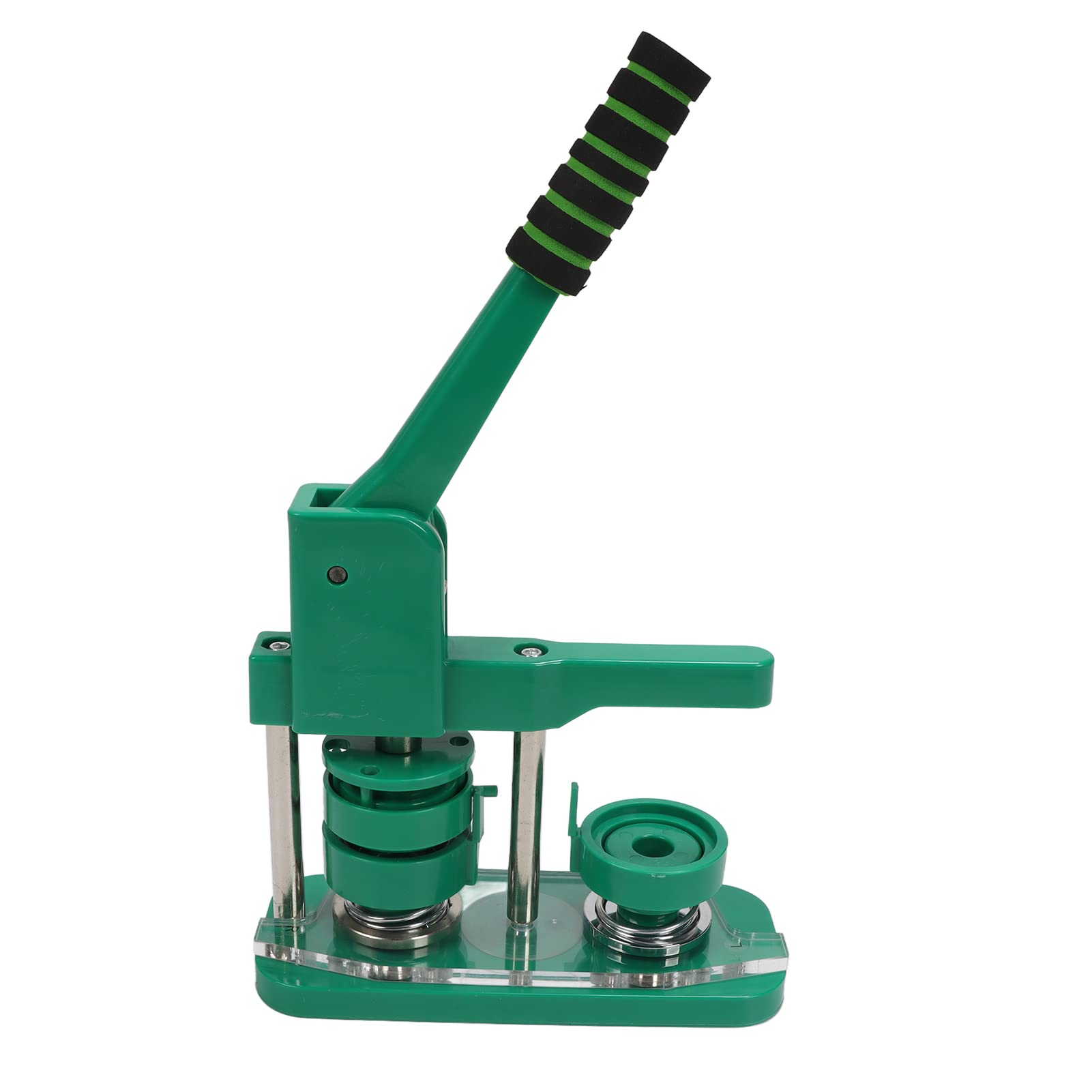 44mm Button Press Machine with Ergonomic Handle - Portable Engineering Plastic Badge Maker Kit (100 Sets & Color Pens Included) - Perfect for DIY Badges, Crafts, and Beginner Projects