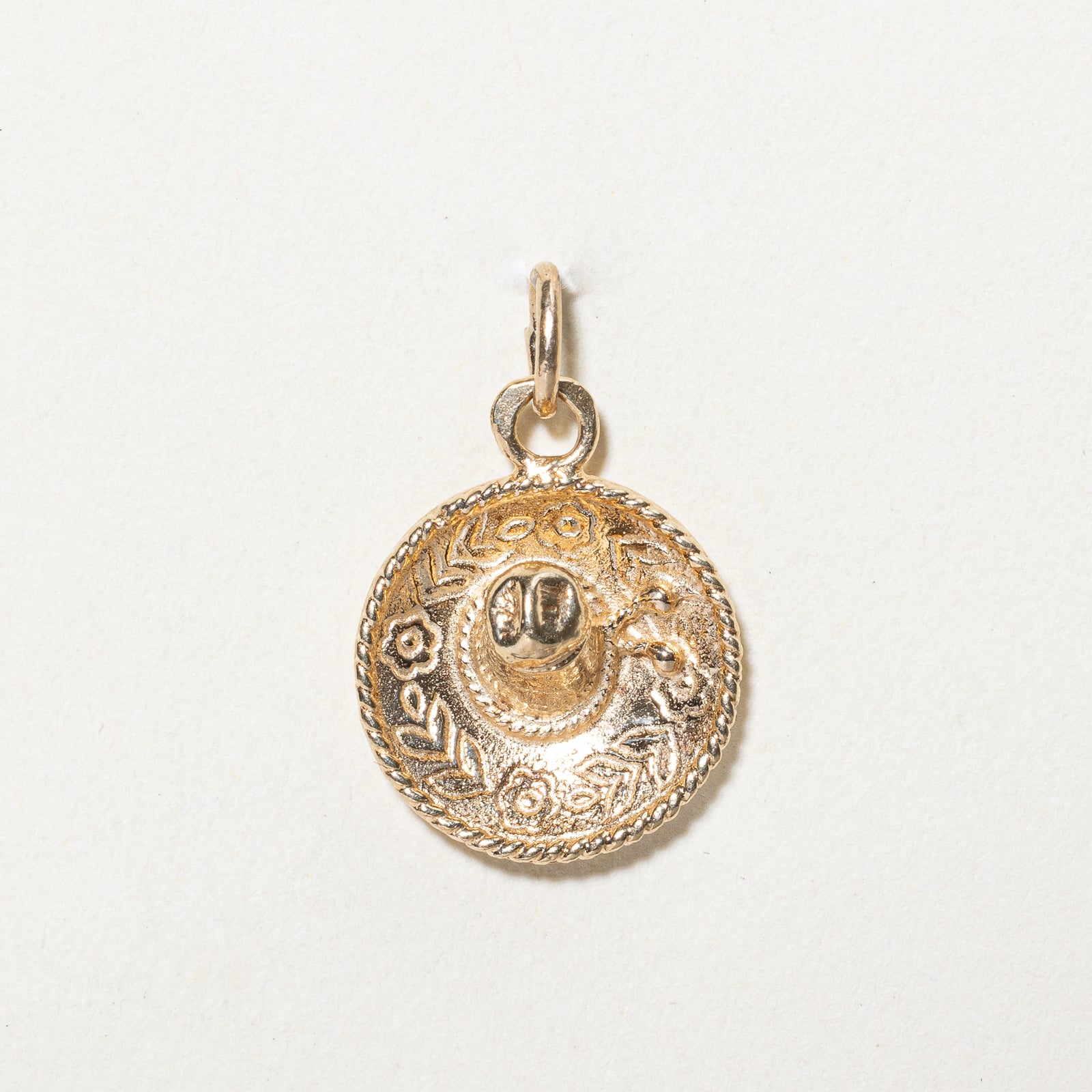 10K Yellow Gold Sombrero Charm Pendant - Mexican Hat Jewelry for Necklace - Perfect for Cinco de Mayo, Fiesta Parties & Hispanic Heritage Celebrations
