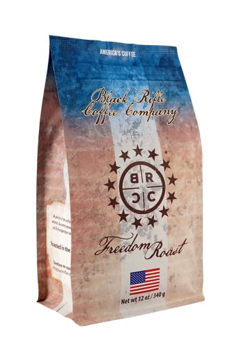 Black Rifle Coffee Company Freedom Blend Whole Bean Coffee - 12oz Bag | Premium Ground Coffee for Home Brewing, Camping & Outdoor Adventures