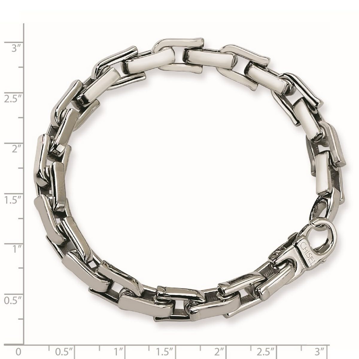 Stainless Steel Fancy Lobster Clasp Polished Bracelet for Women - 8.5 Inch Length, 7mm Width - Elegant Identification Jewelry for Everyday Wear & Special Occasions