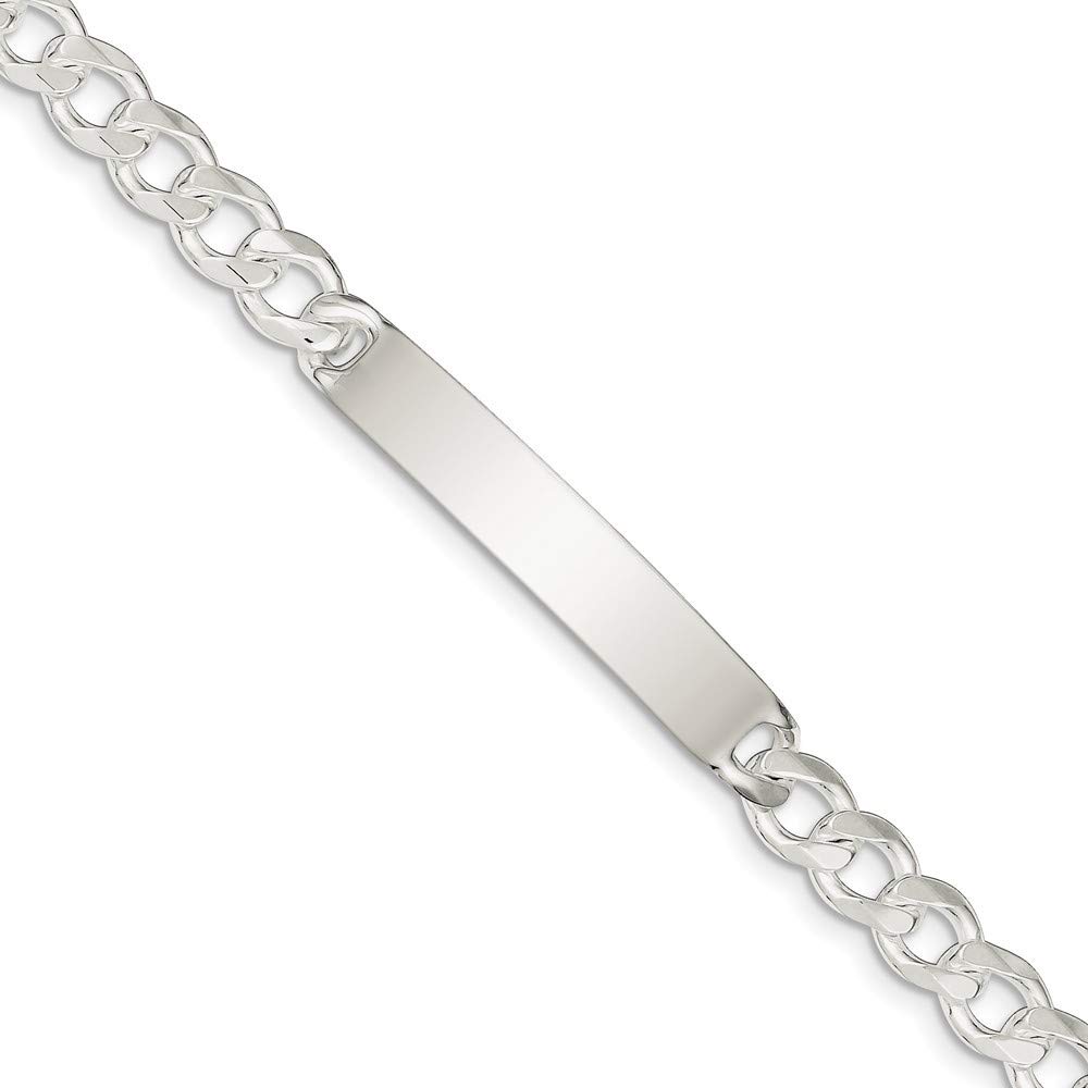 Roy Rose Jewelry Sterling Silver Curb ID Bracelet - 8 Inch Adjustable Chain Link Bracelet for Women - Perfect for Everyday Wear, Gifts & Special Occasions