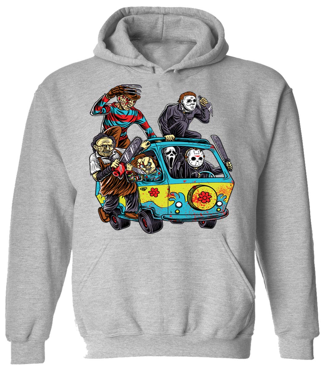 Galiti Horror Halloween Hoodie - Scary Movie Themed Unisex Pullover Sweatshirt for Halloween Costumes, Cosplay & Horror Fan Gifts
