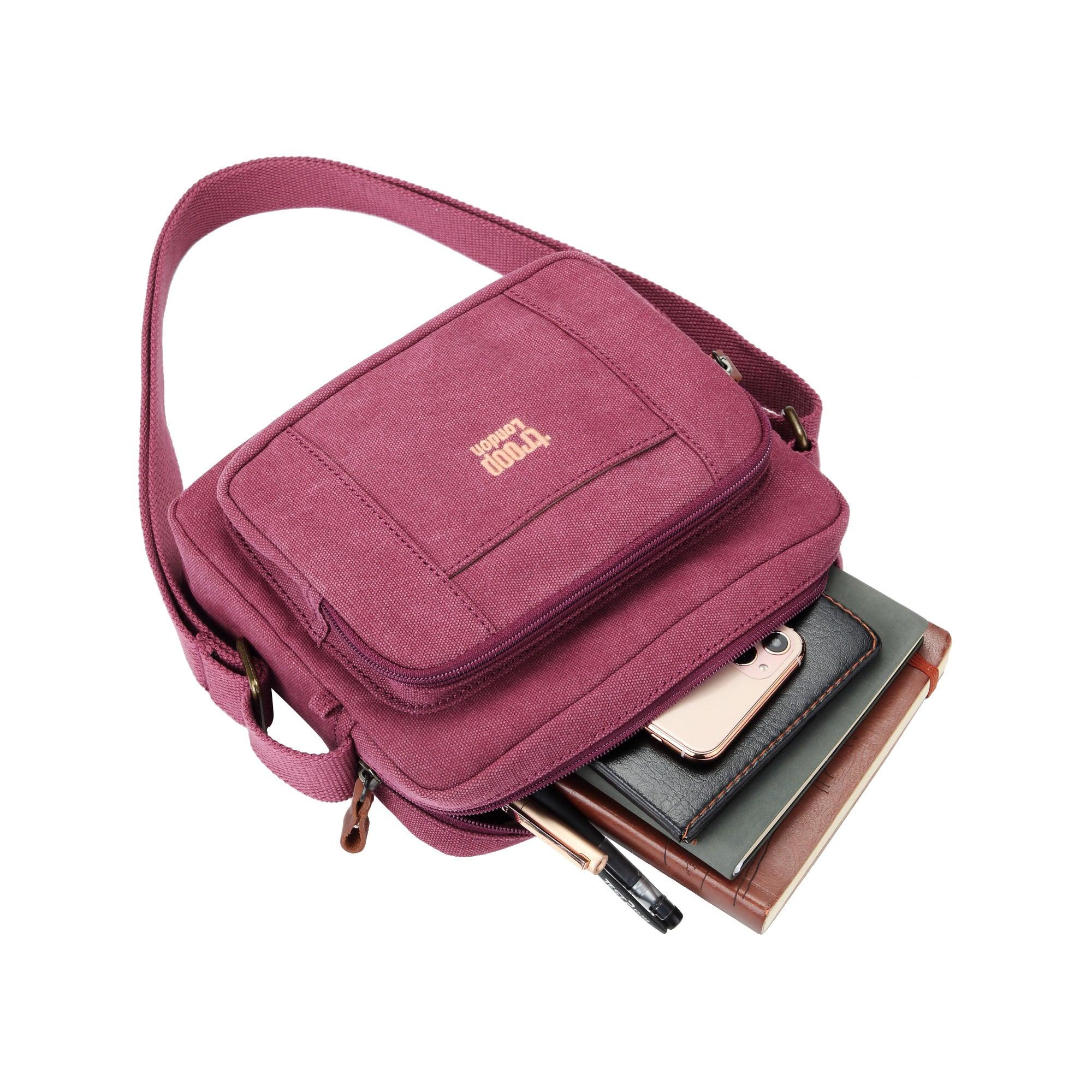 Troop London Classic Canvas Crossbody Bag for Women & Men - Stylish & Durable Shoulder Bag for Travel, Work & Everyday Use