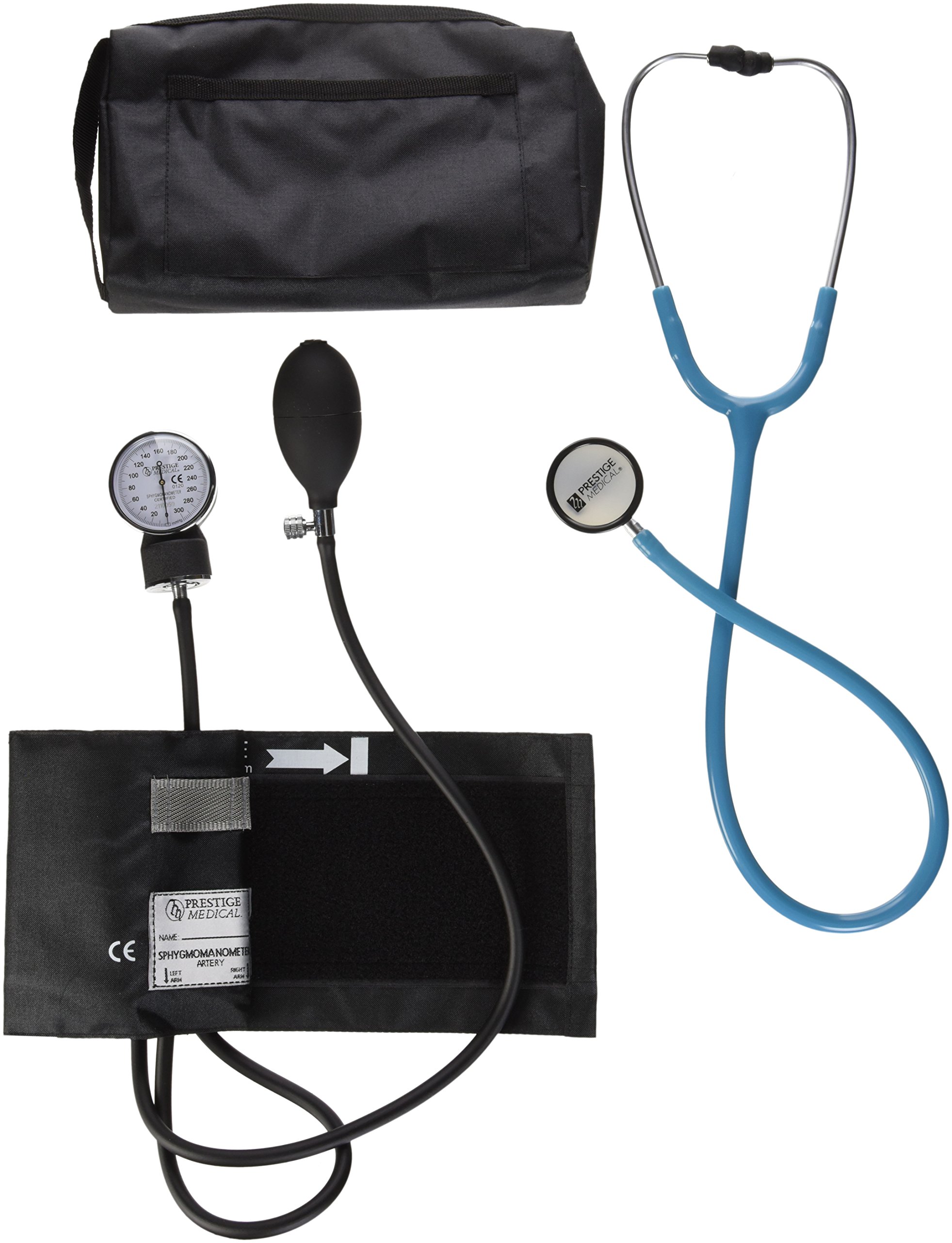Prestige Medical Aneroid Sphygmomanometer - Professional Blood Pressure Monitor with Clinical Lite Kit in Neon Blue | Ideal for Home Use, Clinics & Medical Offices