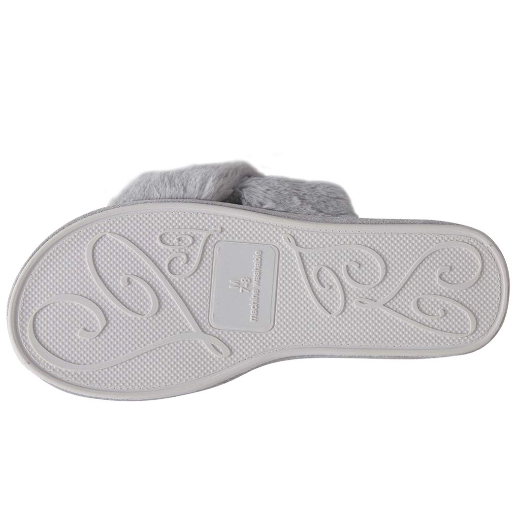 Women's Cozy Fuzzy Home Slippers - Lightweight Indoor House Slippers with Cross/Open Toe Design - Perfect for Relaxing at Home, Lounging & Comfort