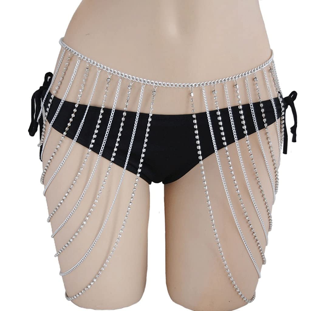Sexy Crystal Waist Chain for Women - Elegant Body Jewelry for Summer Beach, Bikini, and Party Wear - Perfect for Vacations, Night Out, and Special Occasions
