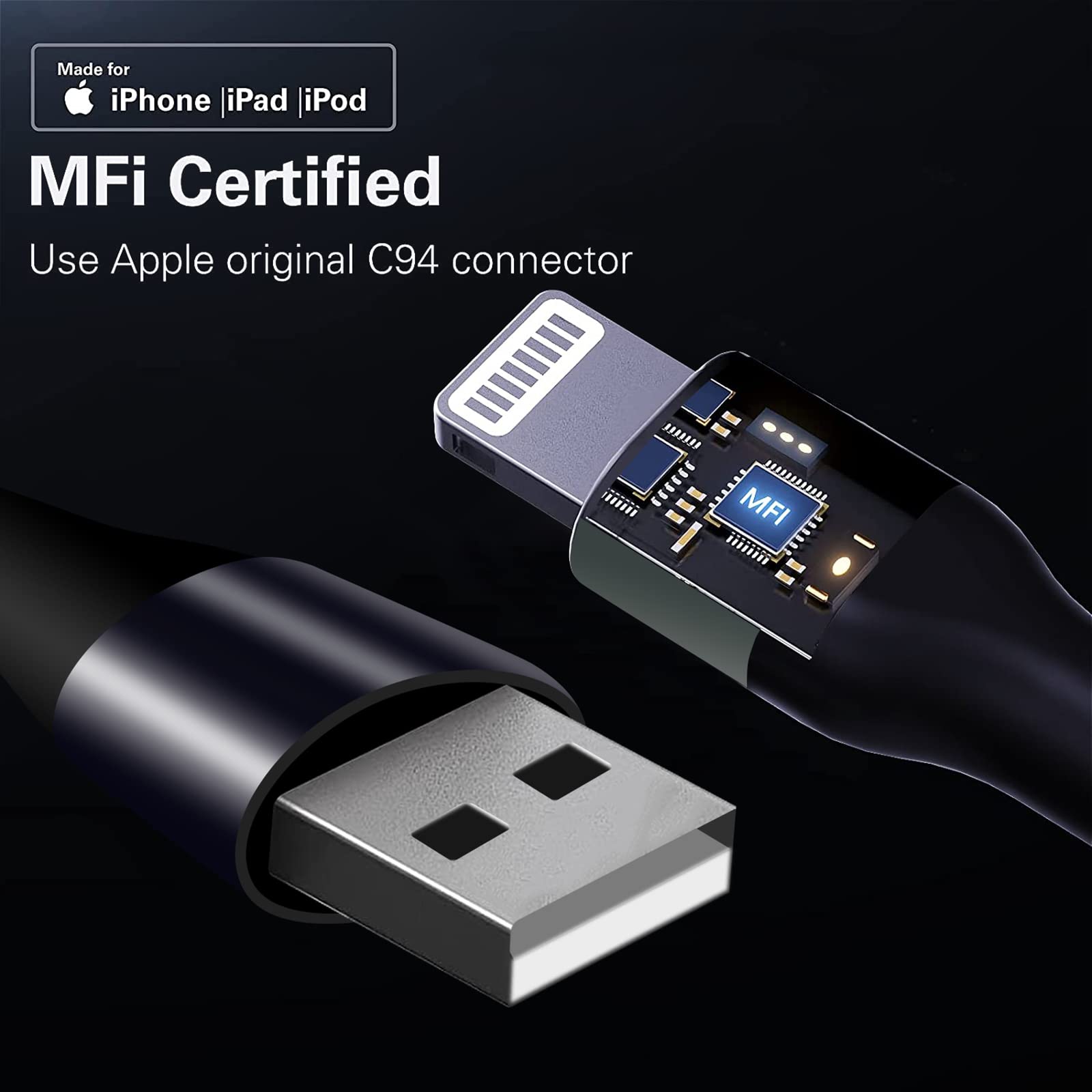2 Pack MFi Certified Coiled Lightning Cable for Car - 6ft USB to Lightning Charging Cable Compatible with iPhone 13/12/11/XS/XR/8 & iPad - Perfect for CarPlay, Road Trips & Daily Charging